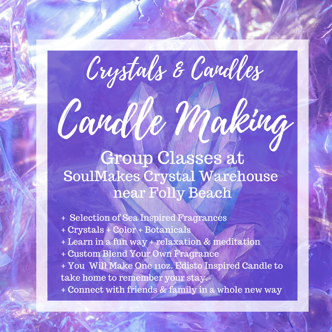 Crystals & Candle Making SoulMakes Warehouse near Folly Beach