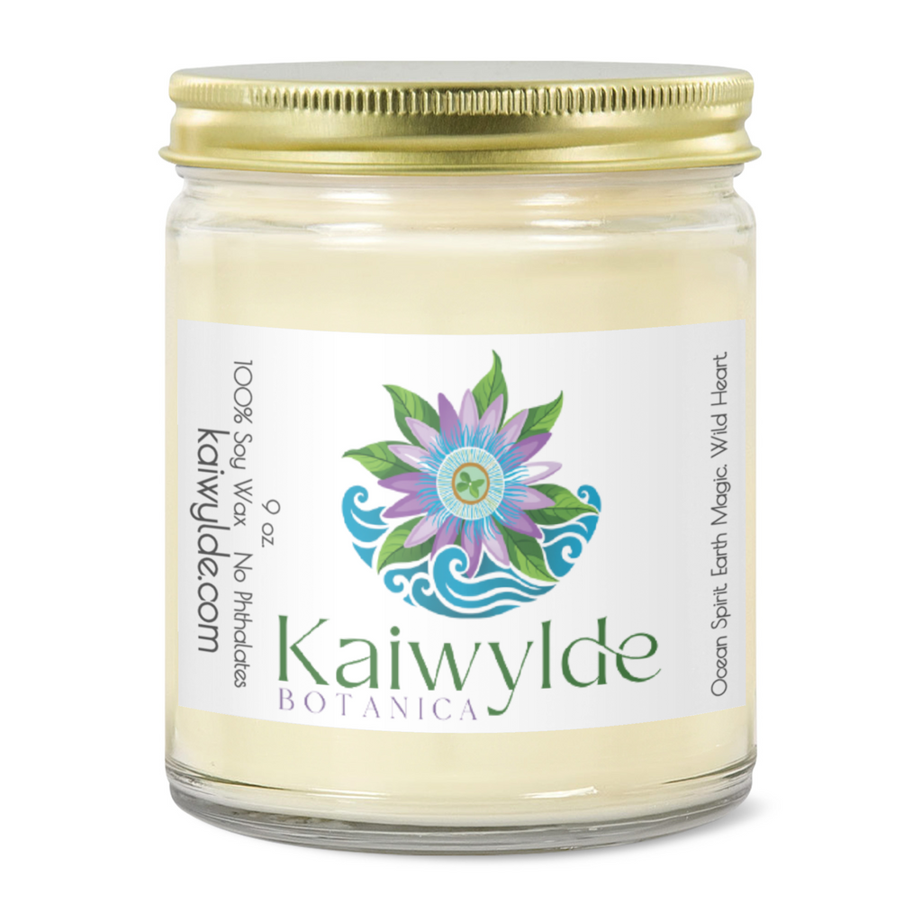 9oz Clear Jar Candle | 3"x2" White Label | Gold Lid Comfort Spice 9oz
