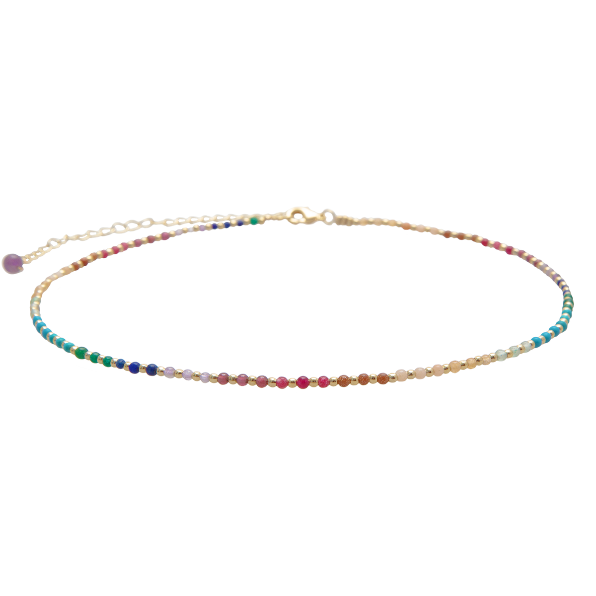 Divine Healer 2mm Metal Accent Healing Necklace Gold