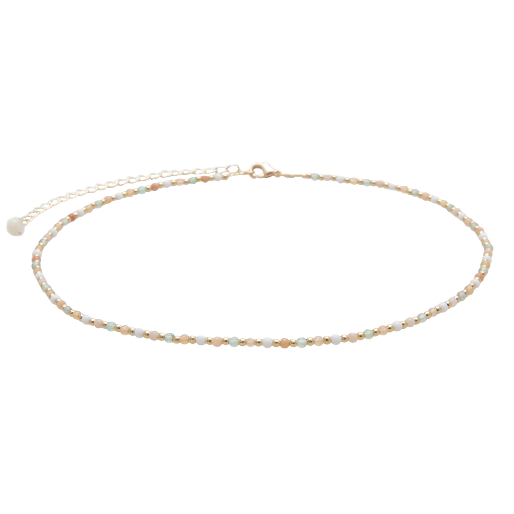 Good Fortune + Growth 2mm Metal Accent Healing Necklace Gold