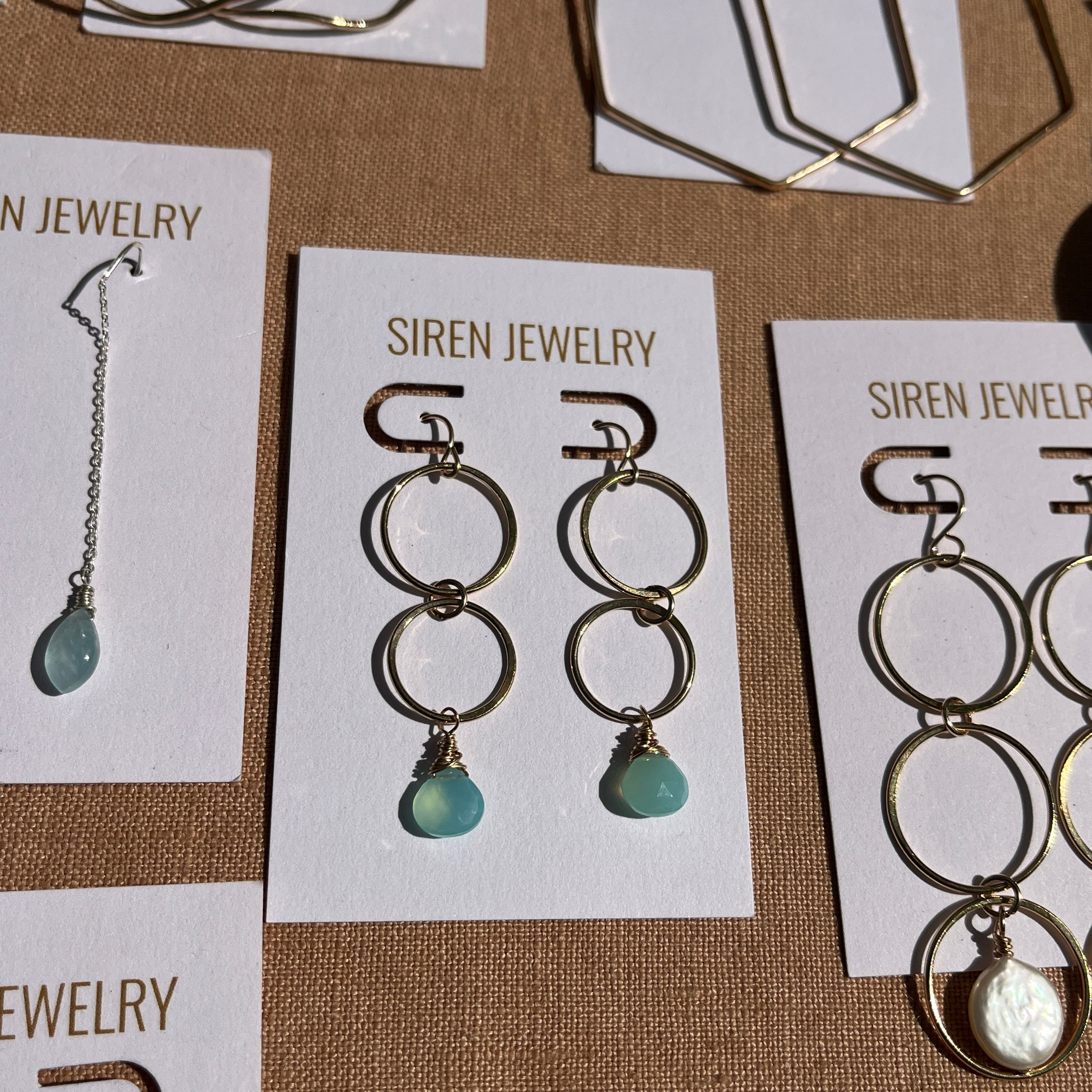 AQUA CHALCEDONY DUO EARRINGS