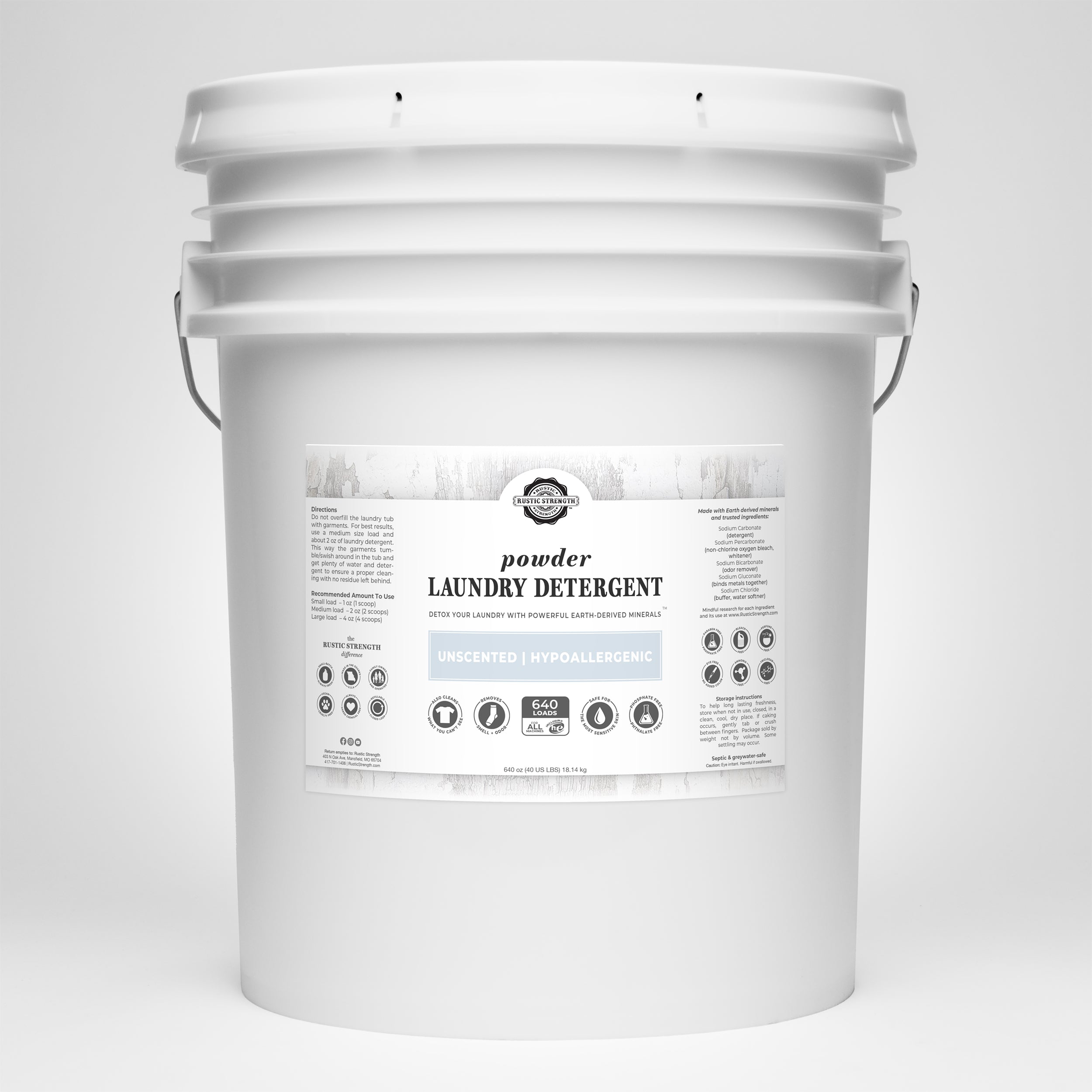 Powder Laundry Detergent 40 LB Bucket