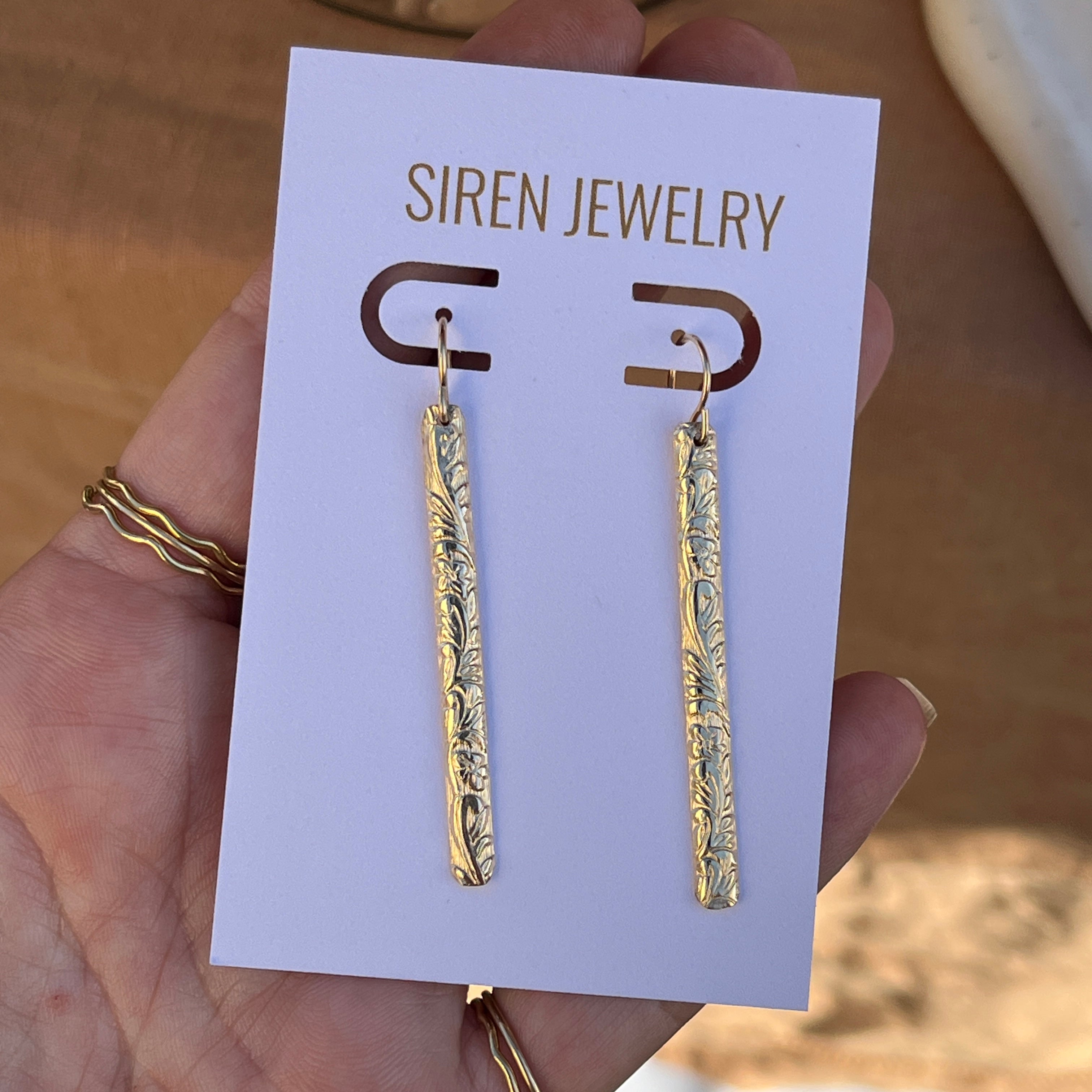 FLORAL BAR EARRINGS