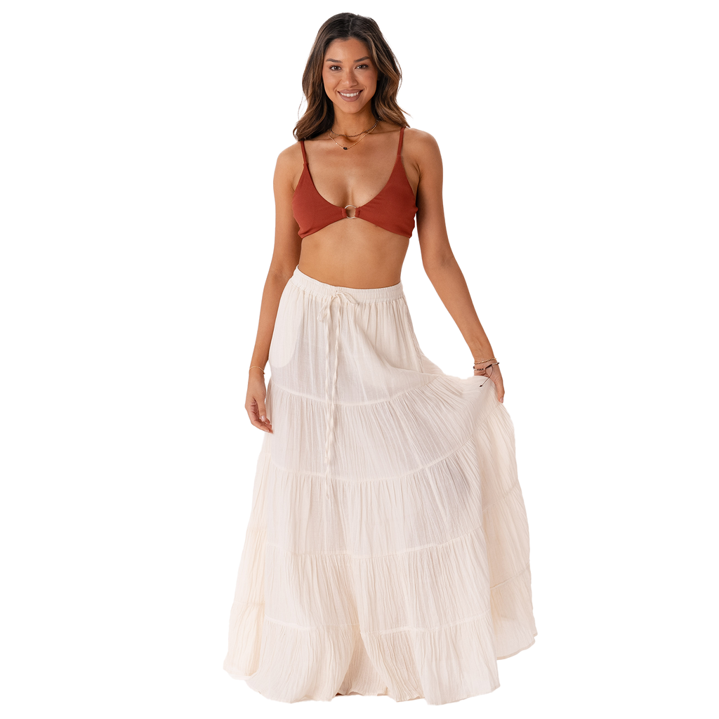 Cream Shipwrecked Maxi Skirt (No Beads)