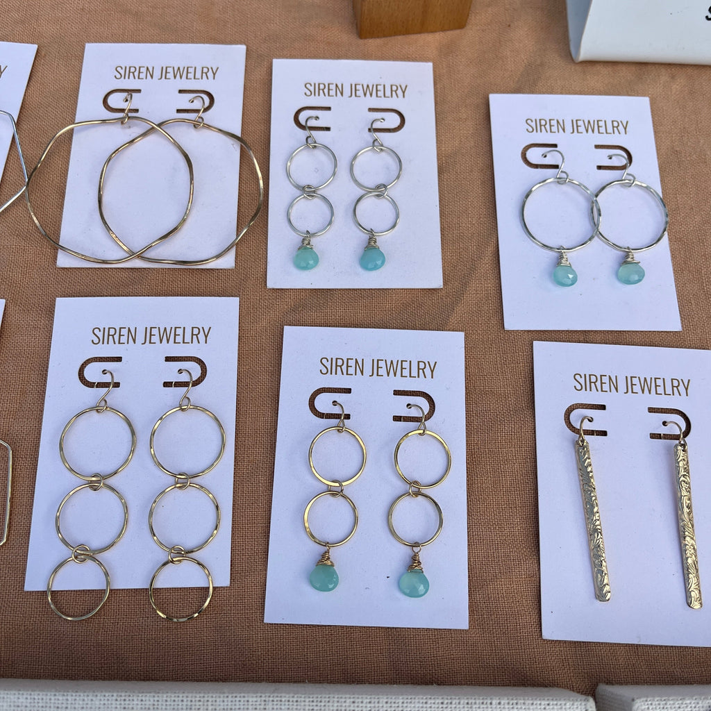 AQUA CHALCEDONY DUO EARRINGS