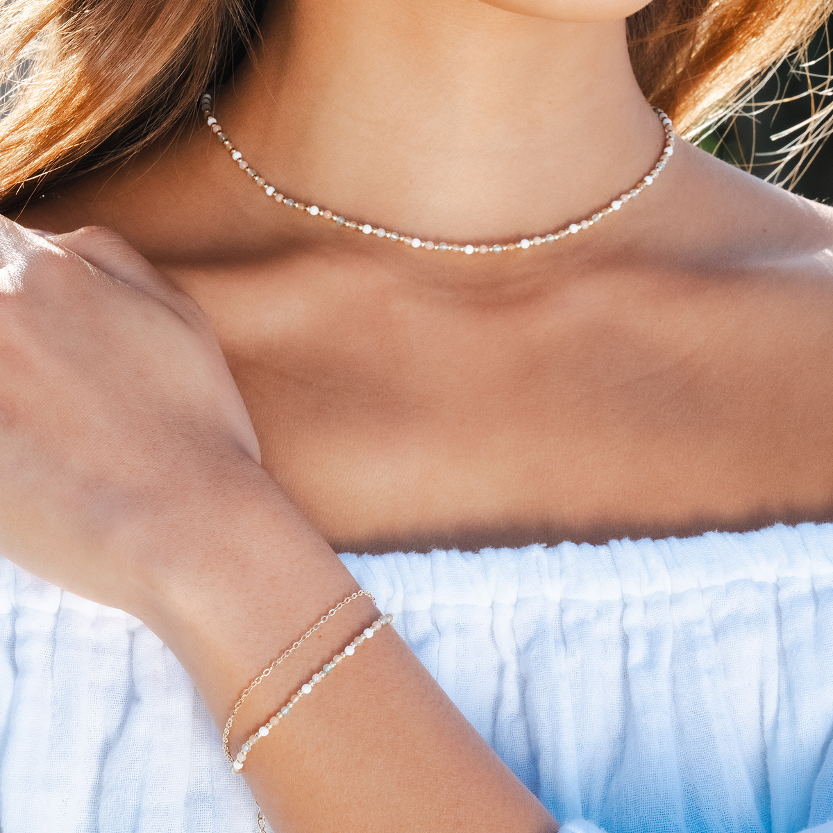 Good Fortune + Growth 2mm Necklace + Layered Bracelet Set