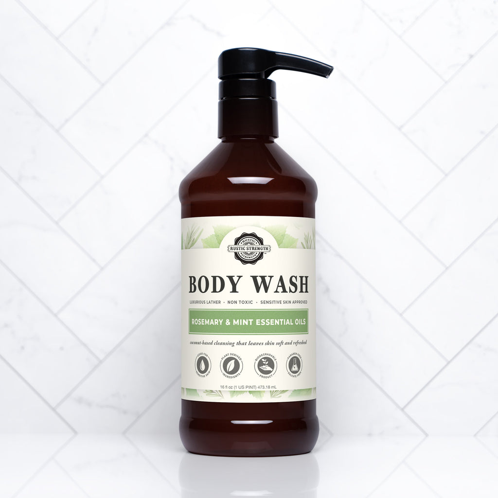 Moisturizing Body Wash | Rosemary & Mint 16 oz Plastic