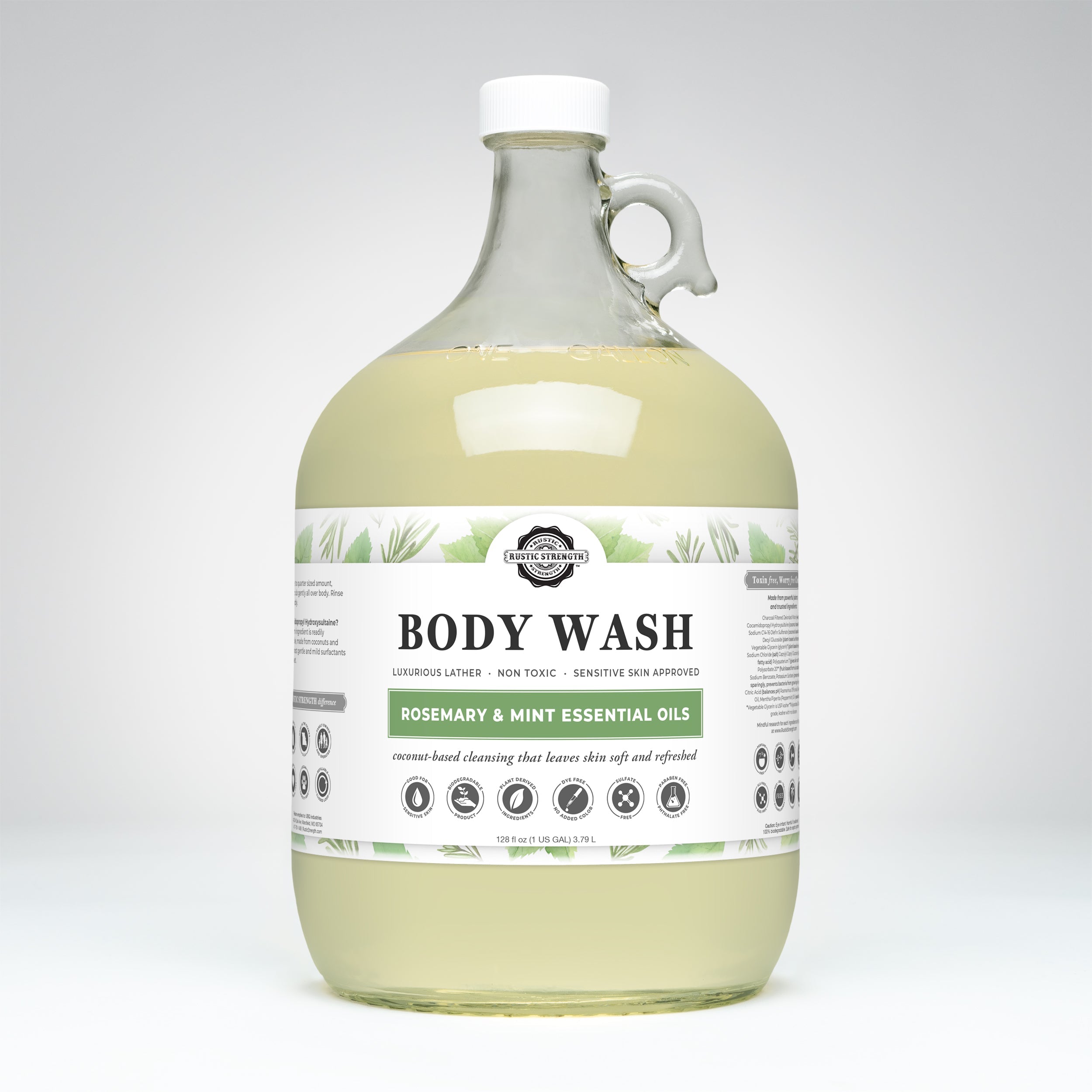 Moisturizing Body Wash | Rosemary & Mint Gallon Glass Jug