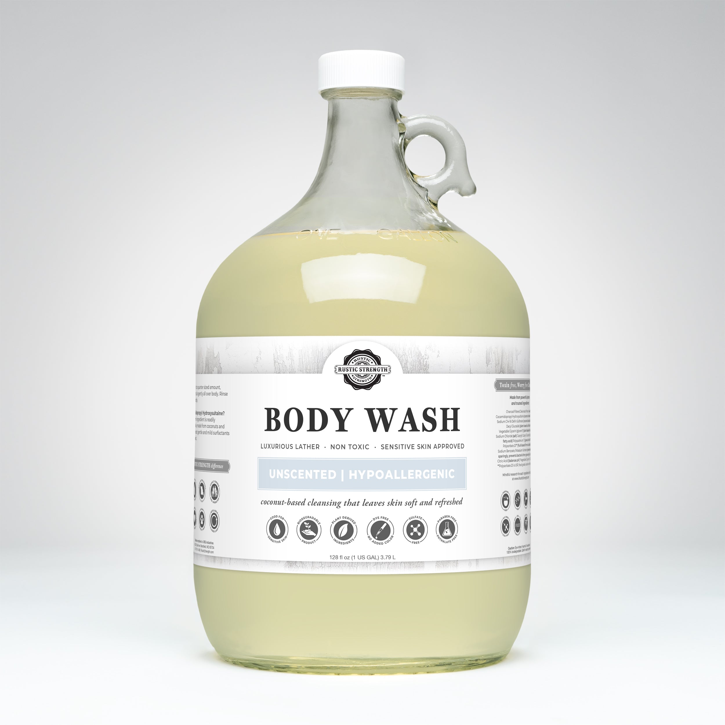 Moisturizing Body Wash | Unscented Gallon Glass Jug