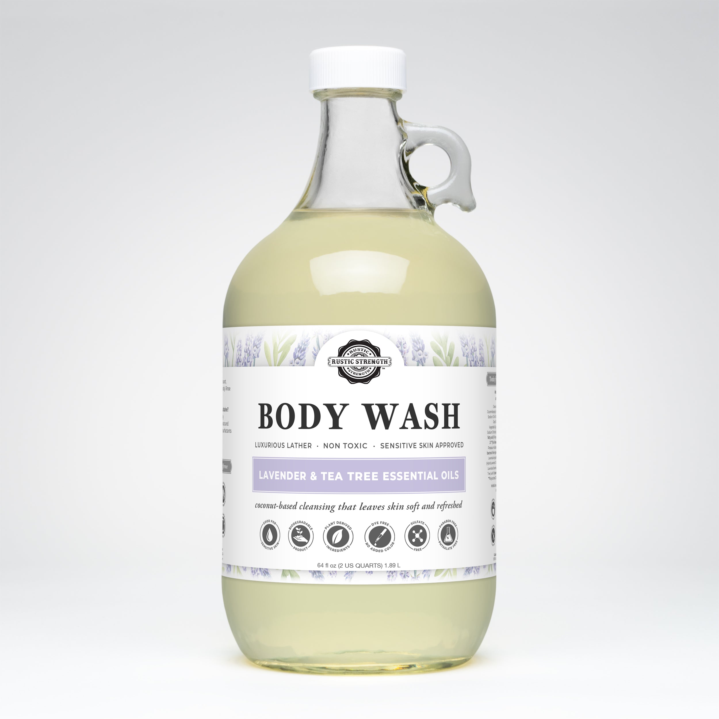 Moisturizing Body Wash | Lavender & Tea Tree Half Gallon Glass
