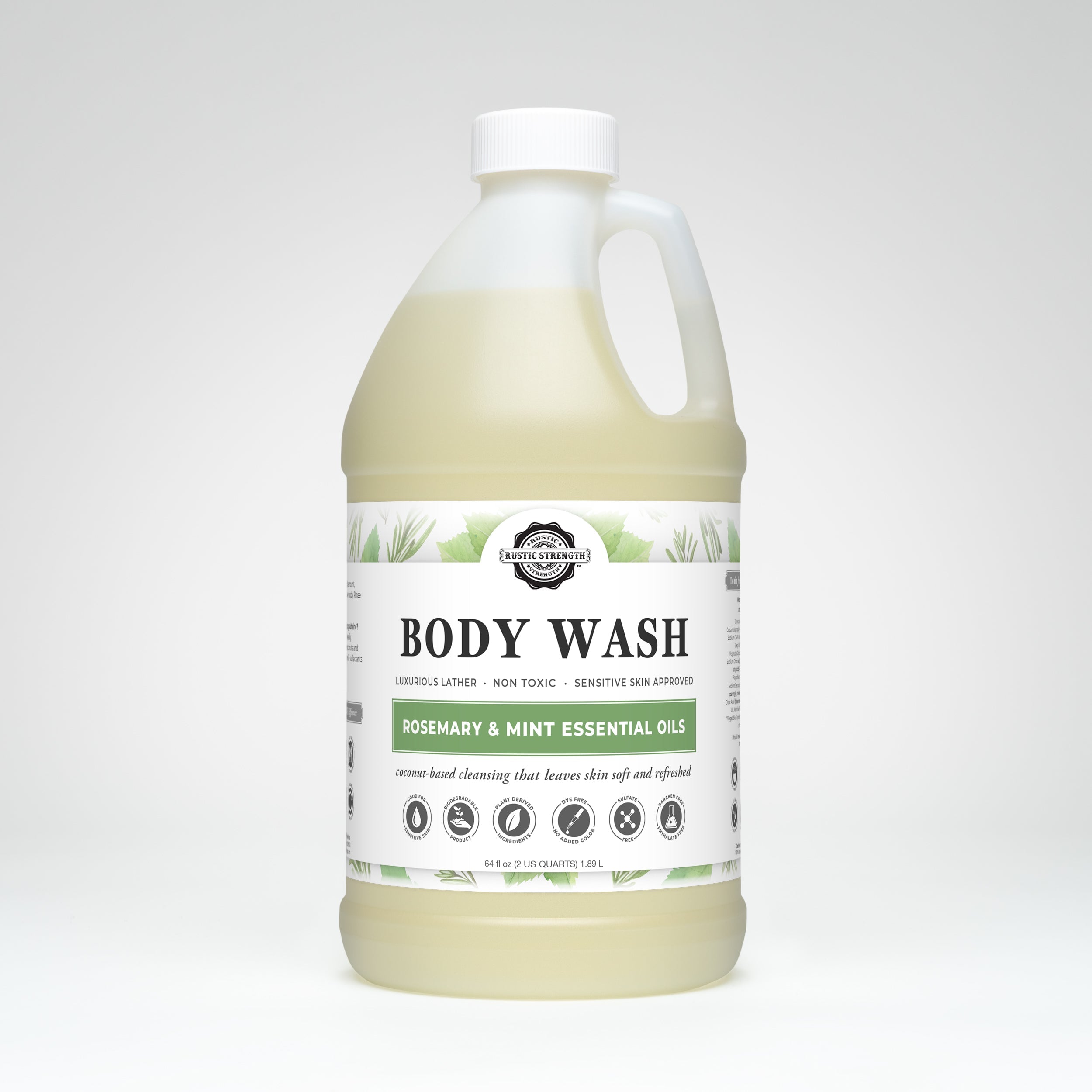 Moisturizing Body Wash | Rosemary & Mint Half Gallon Plastic