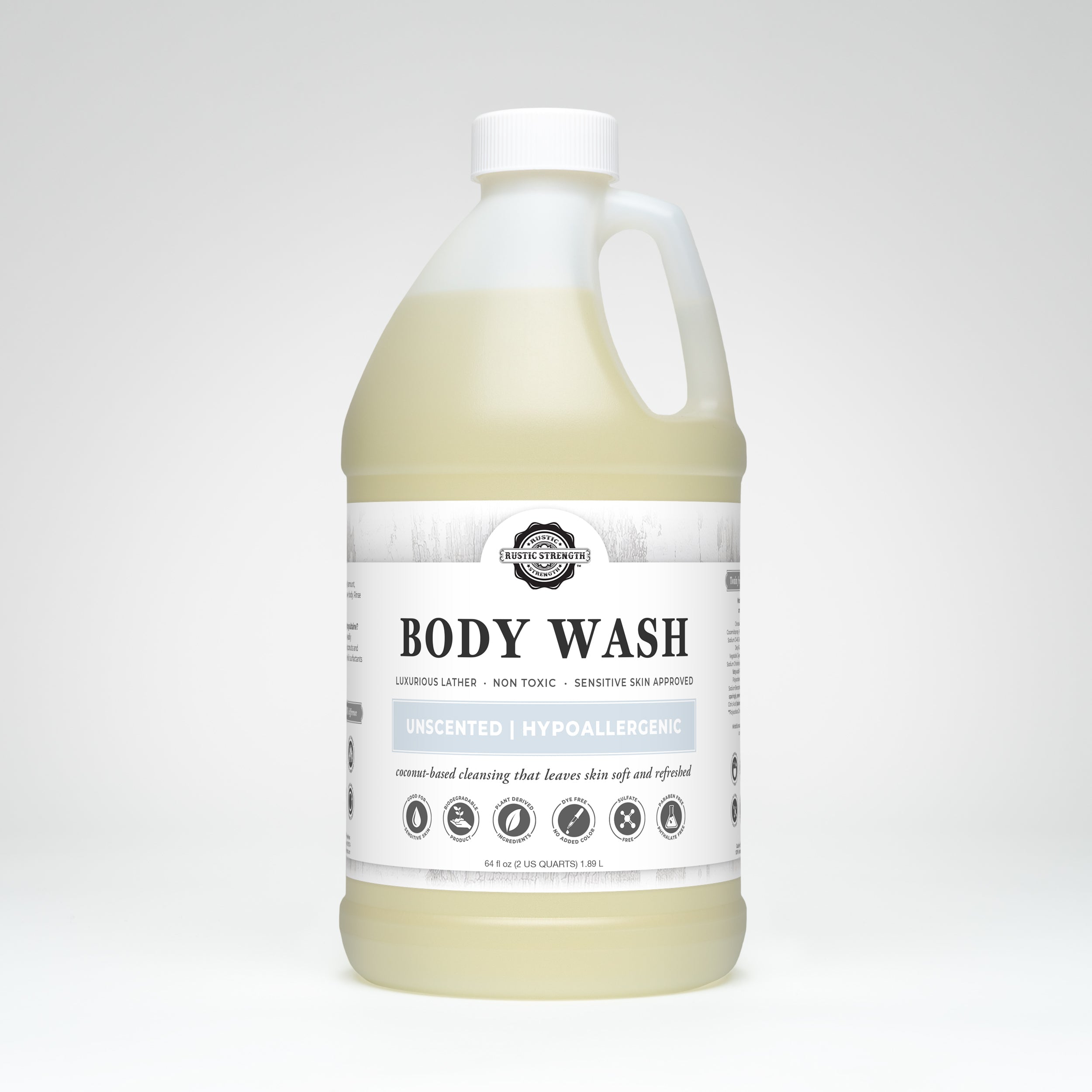 Moisturizing Body Wash | Unscented Half Gallon Plastic