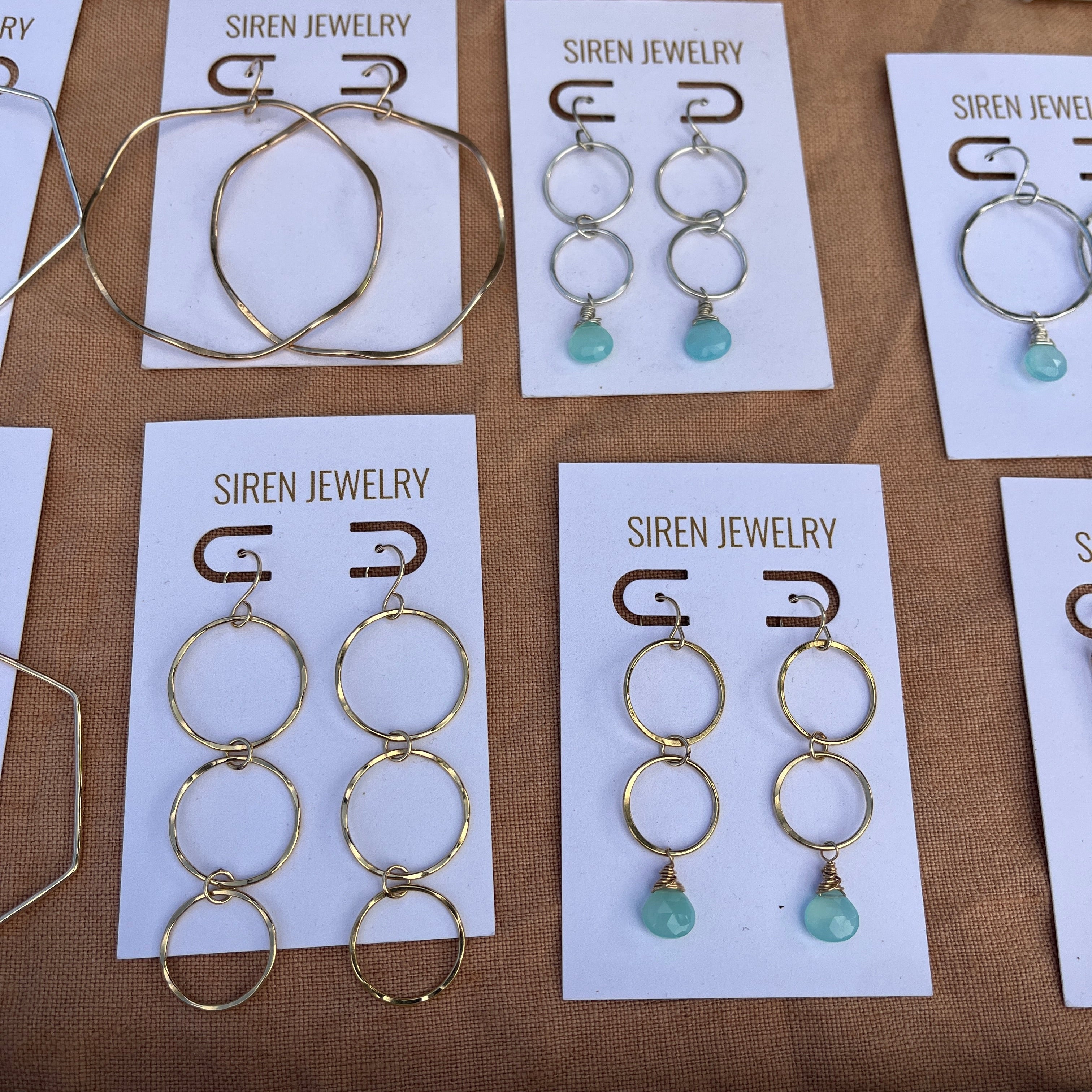 AQUA CHALCEDONY DUO EARRINGS