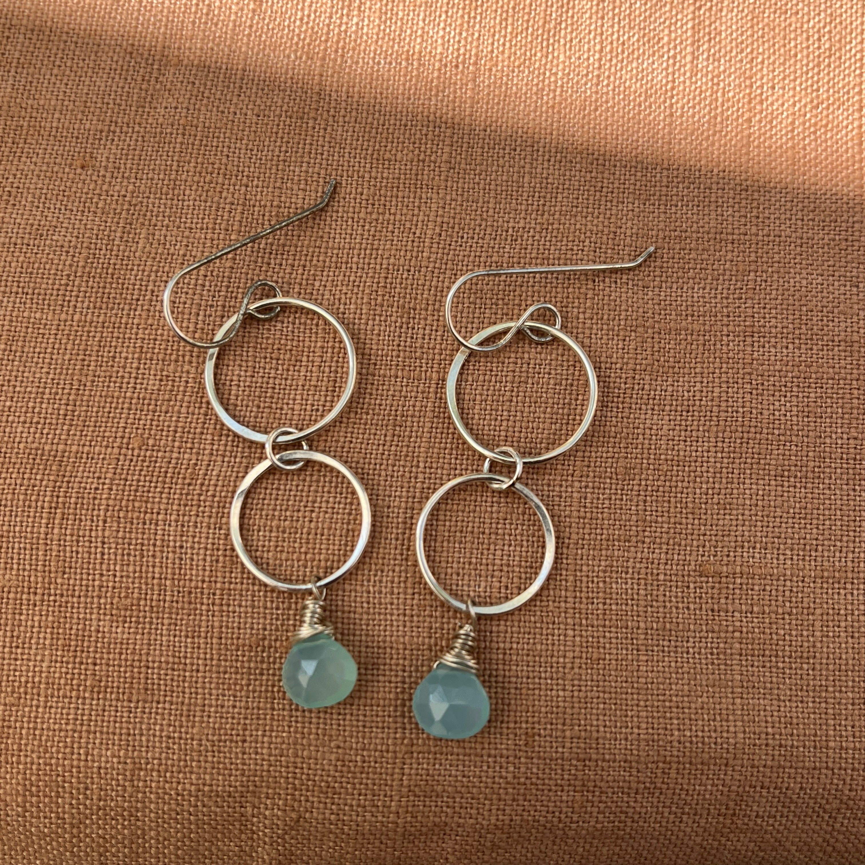 AQUA CHALCEDONY DUO EARRINGS