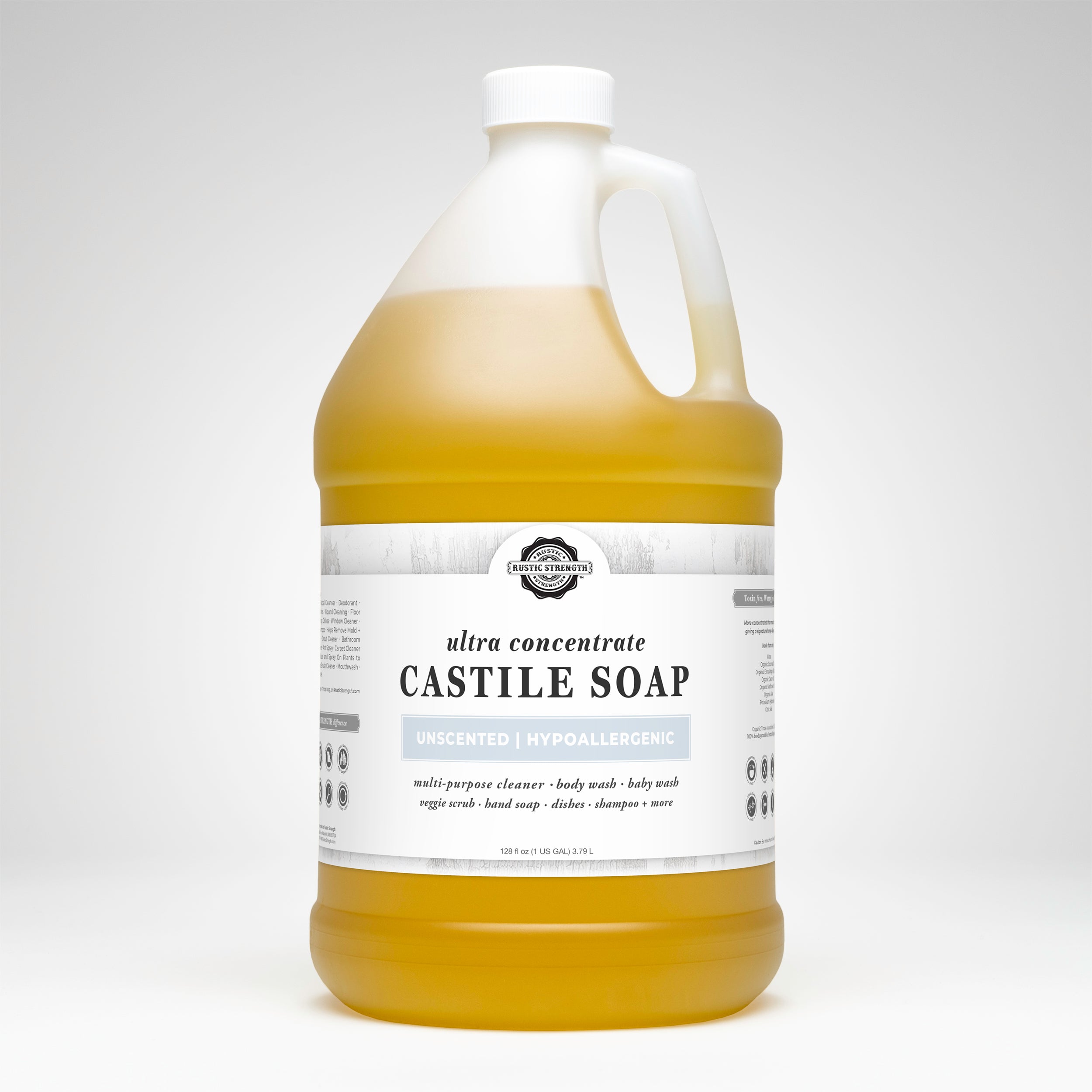 Castile Soap - Ultra Concentrate | Unscented Gallon Plastic