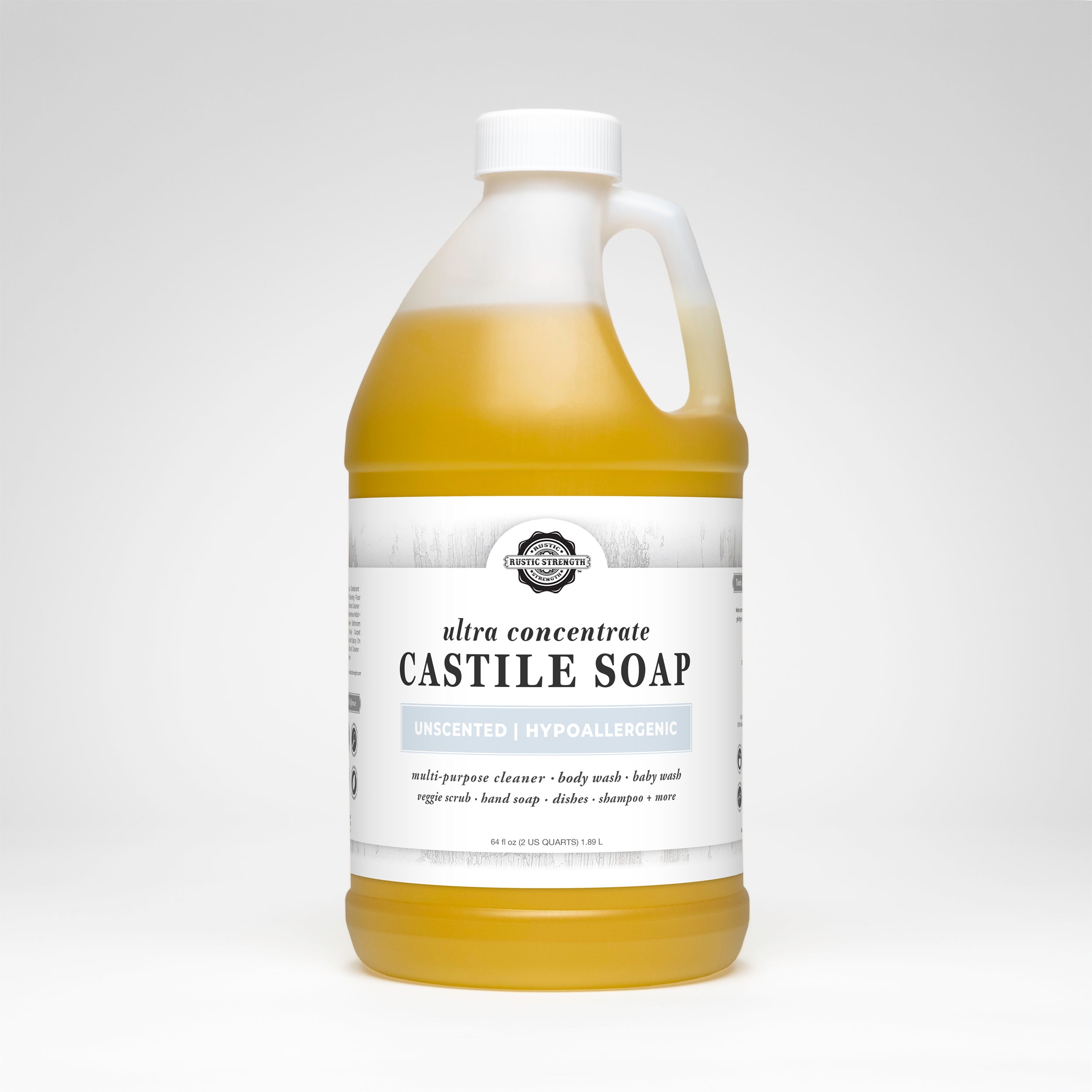 Castile Soap - Ultra Concentrate | Unscented Half Gallon Plastic