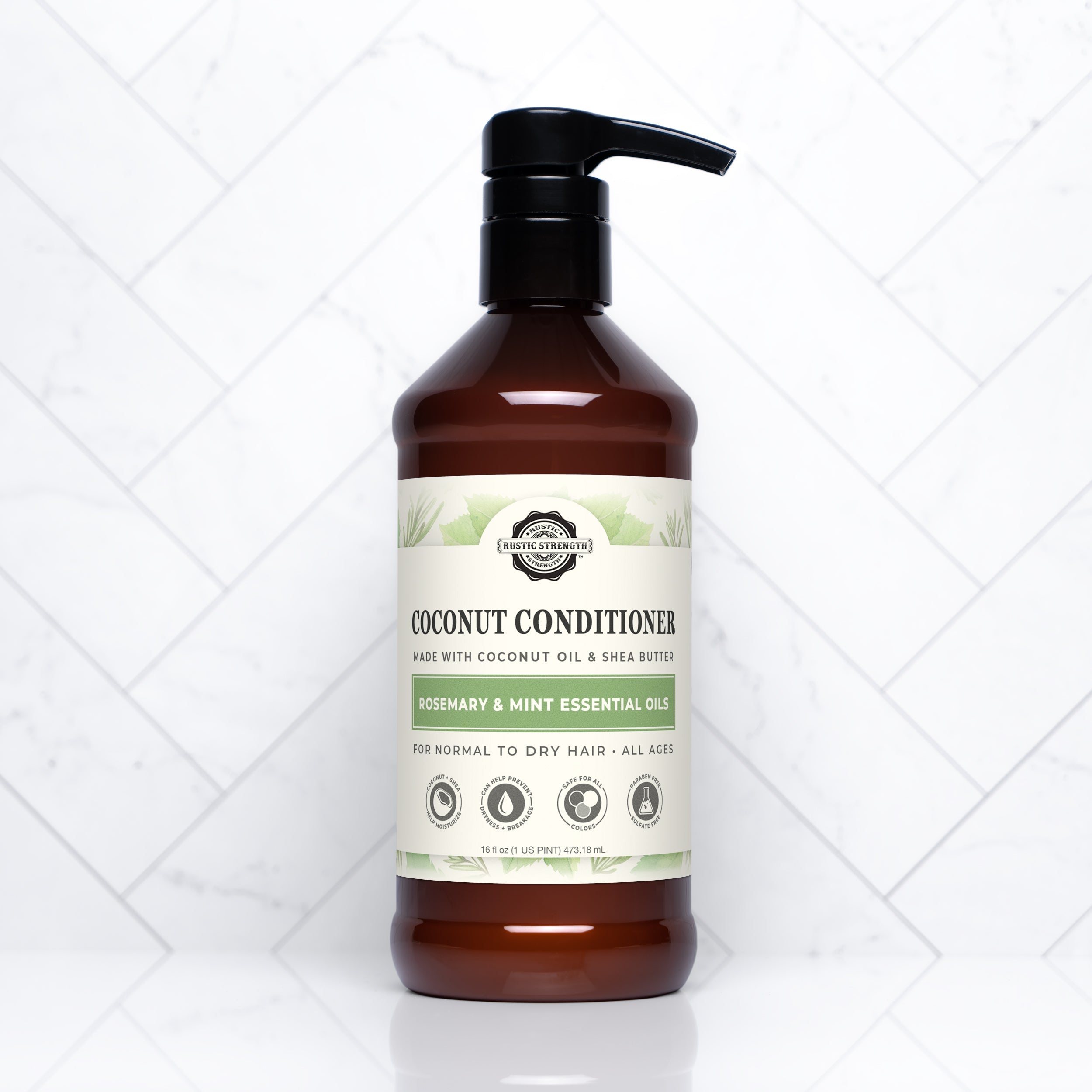 Coconut Conditioner | Rosemary & Mint 16 oz Plastic