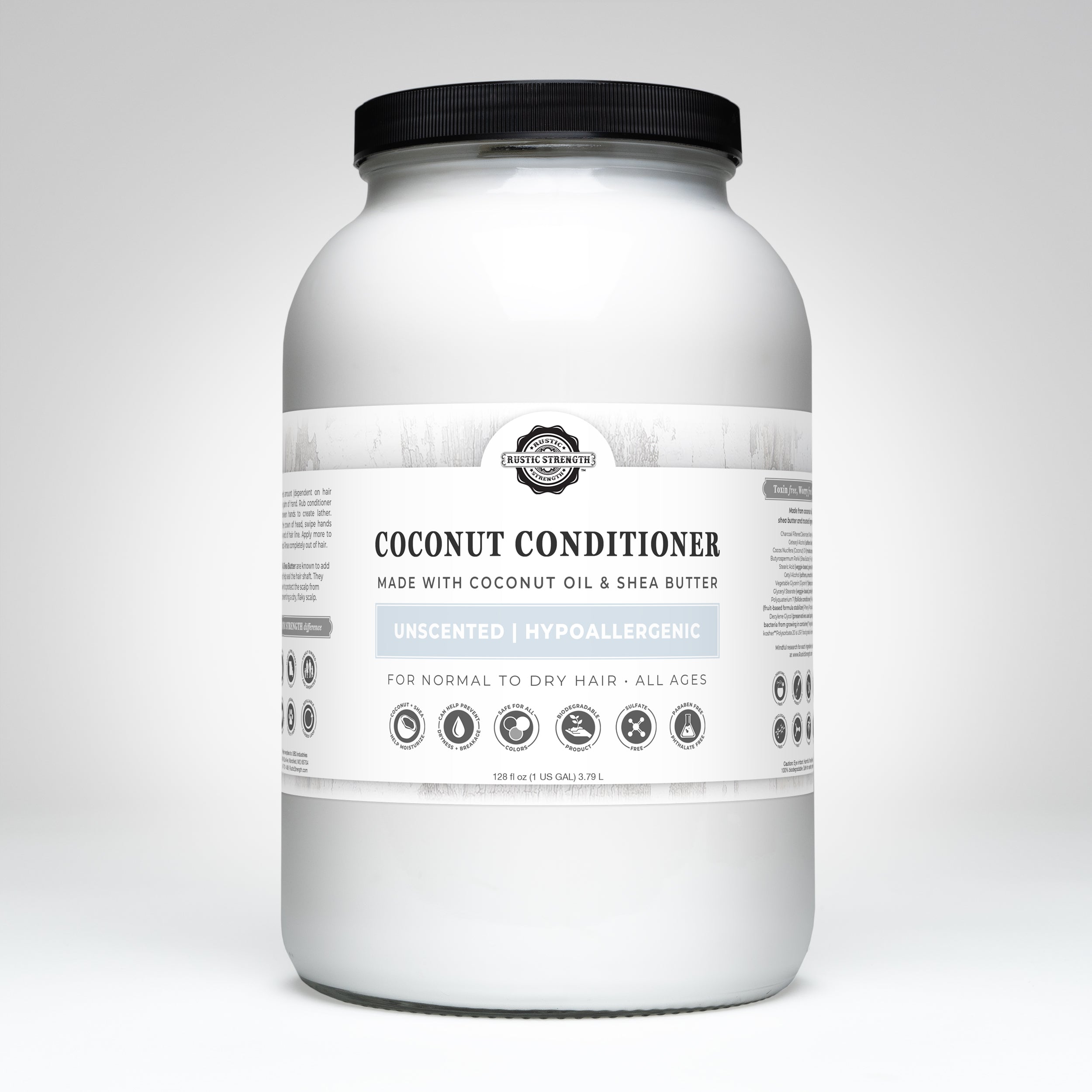 Coconut Conditioner | Unscented Gallon Jar Glass