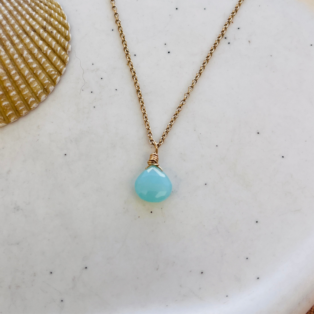 AQUA CHALCEDONY NECKLACE