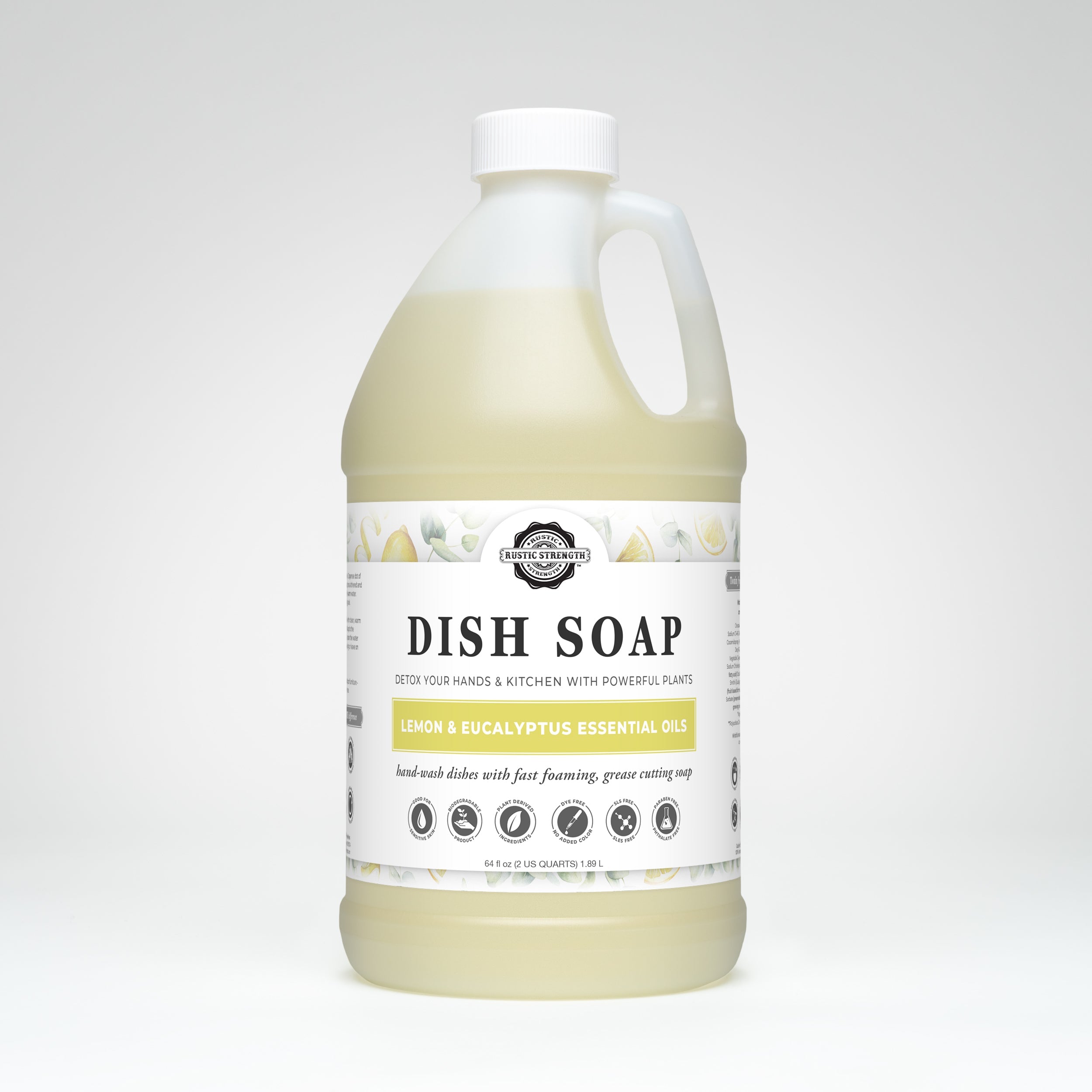 Dish Soap | Lemon & Eucalyptus Half Gallon Plastic
