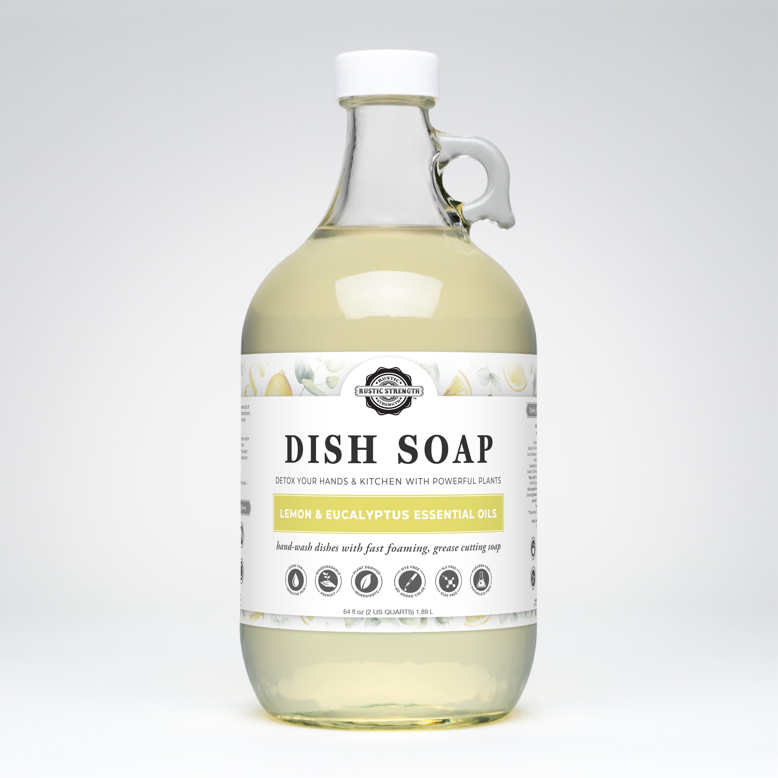 Dish Soap | Lemon & Eucalyptus Half Gallon Glass