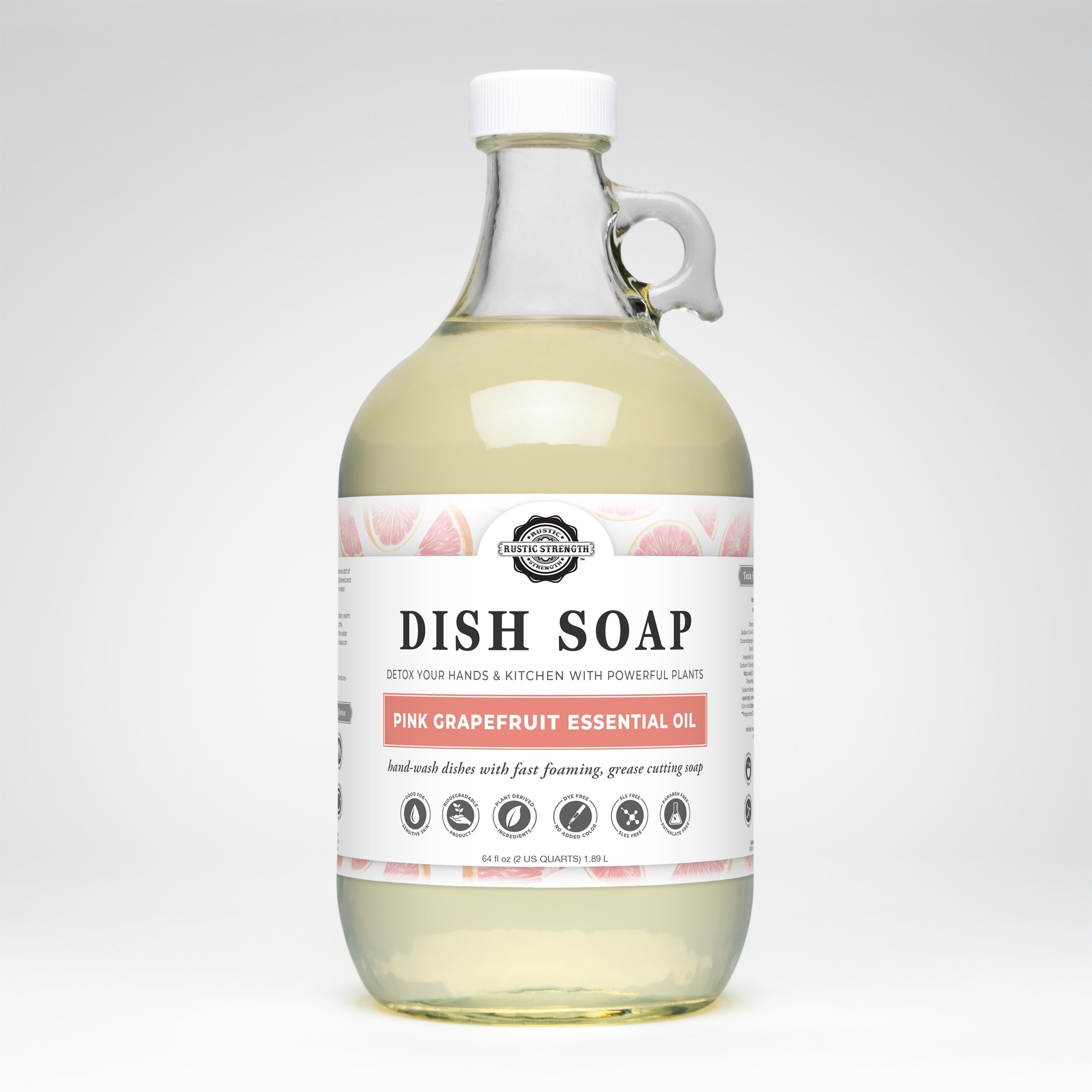 Dish Soap | Pink Grapefruit Half Gallon Glass