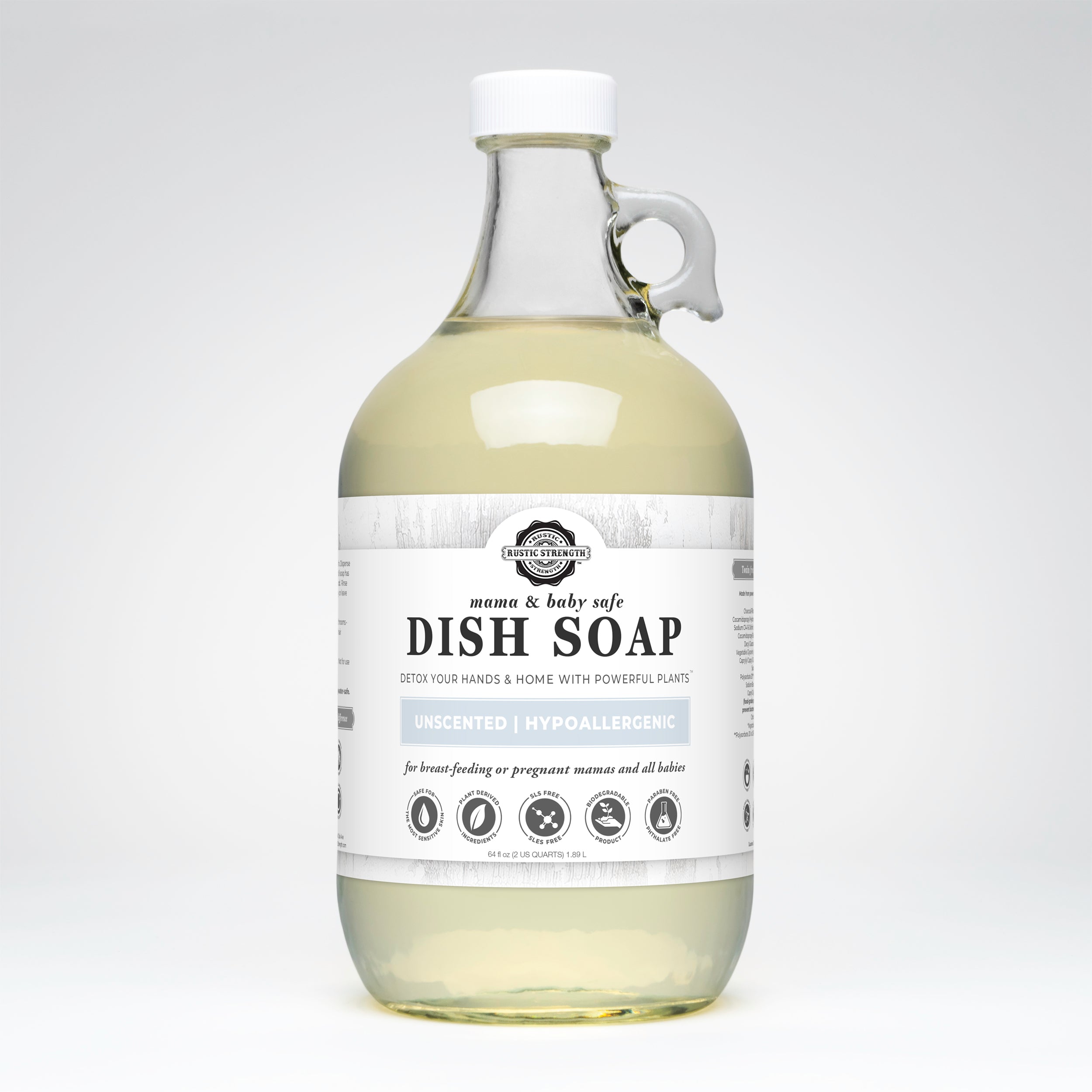 Dish Soap | Mama + Baby Safe Half Gallon Glass