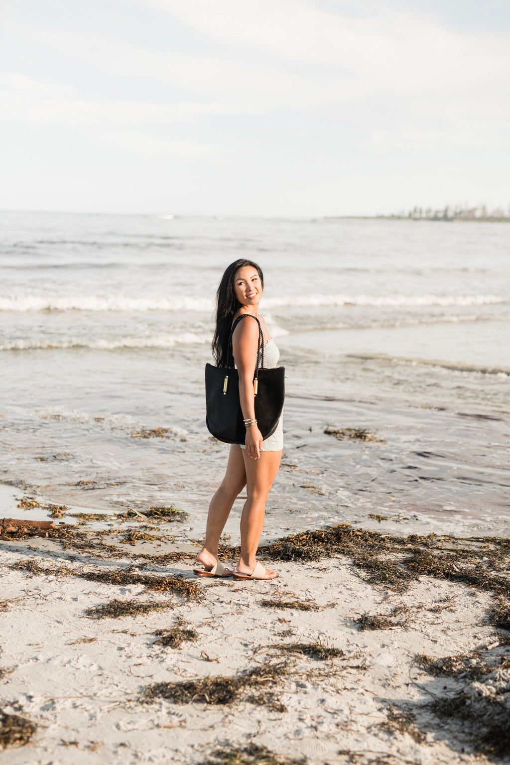Zip Tote // in Black Leather