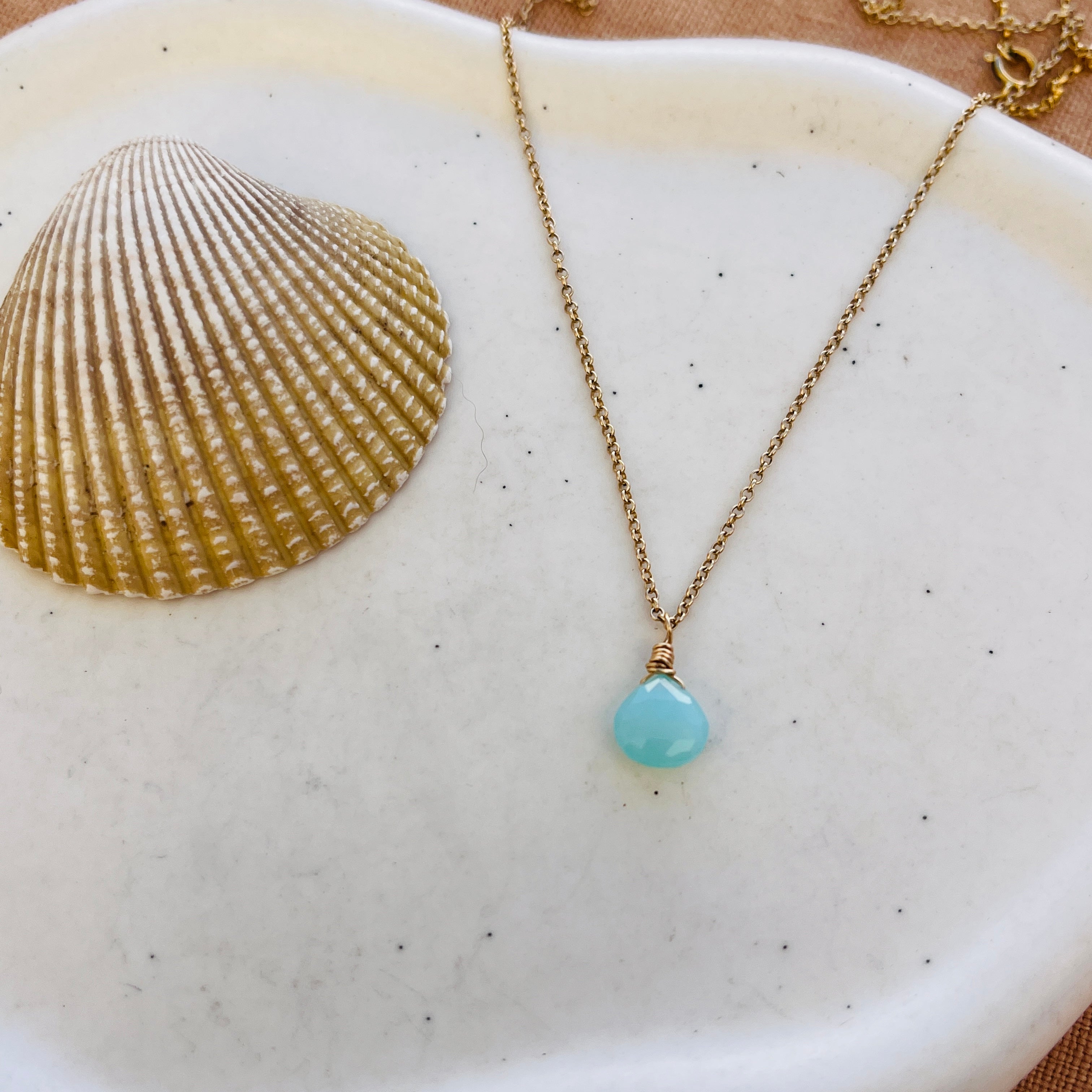 AQUA CHALCEDONY NECKLACE