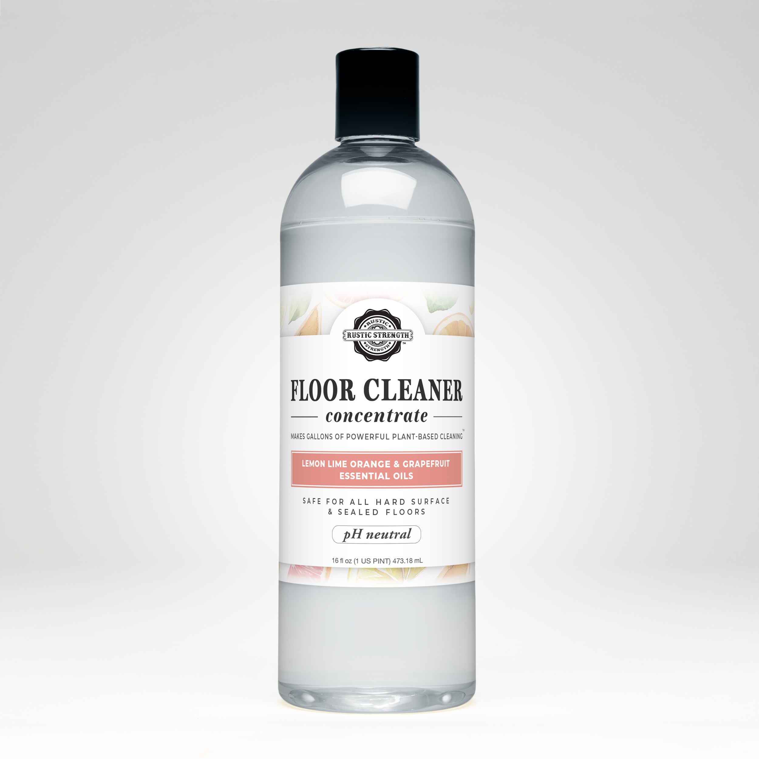 Floor Cleaner Concentrate | Lemon, Lime, Orange & Grapefruit 16 oz Plastic with Flip Top Spout