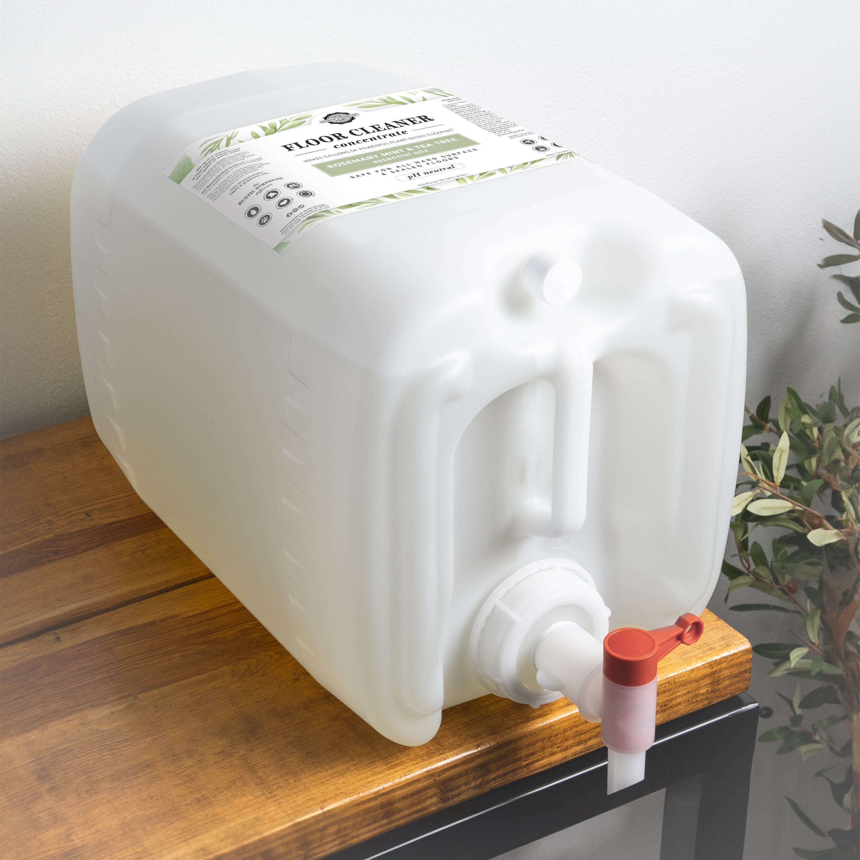 Floor Cleaner Concentrate | Rosemary, Mint & Tea Tree 5 Gallon Eco Jug with Spout