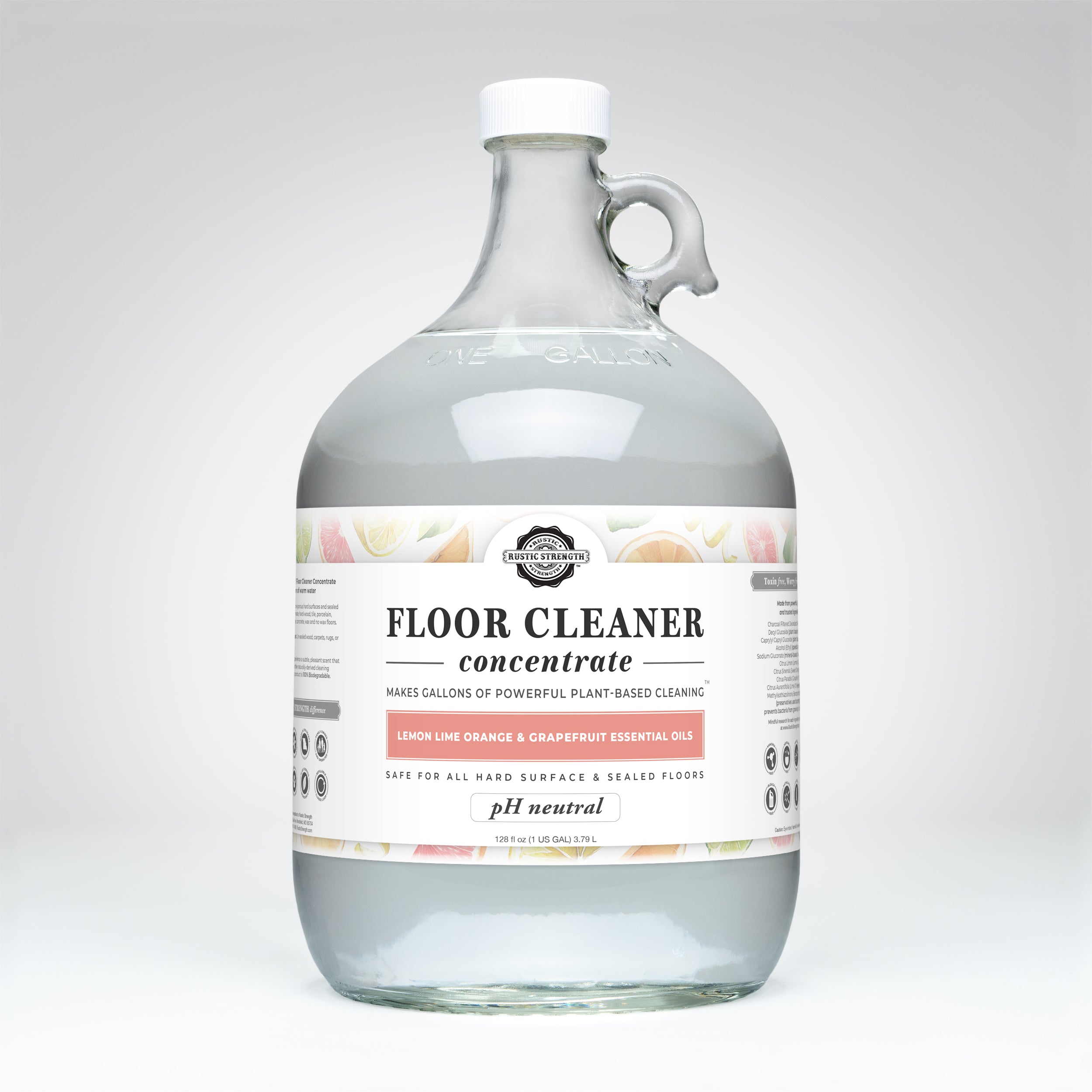 Floor Cleaner Concentrate | Lemon, Lime, Orange & Grapefruit Gallon Glass