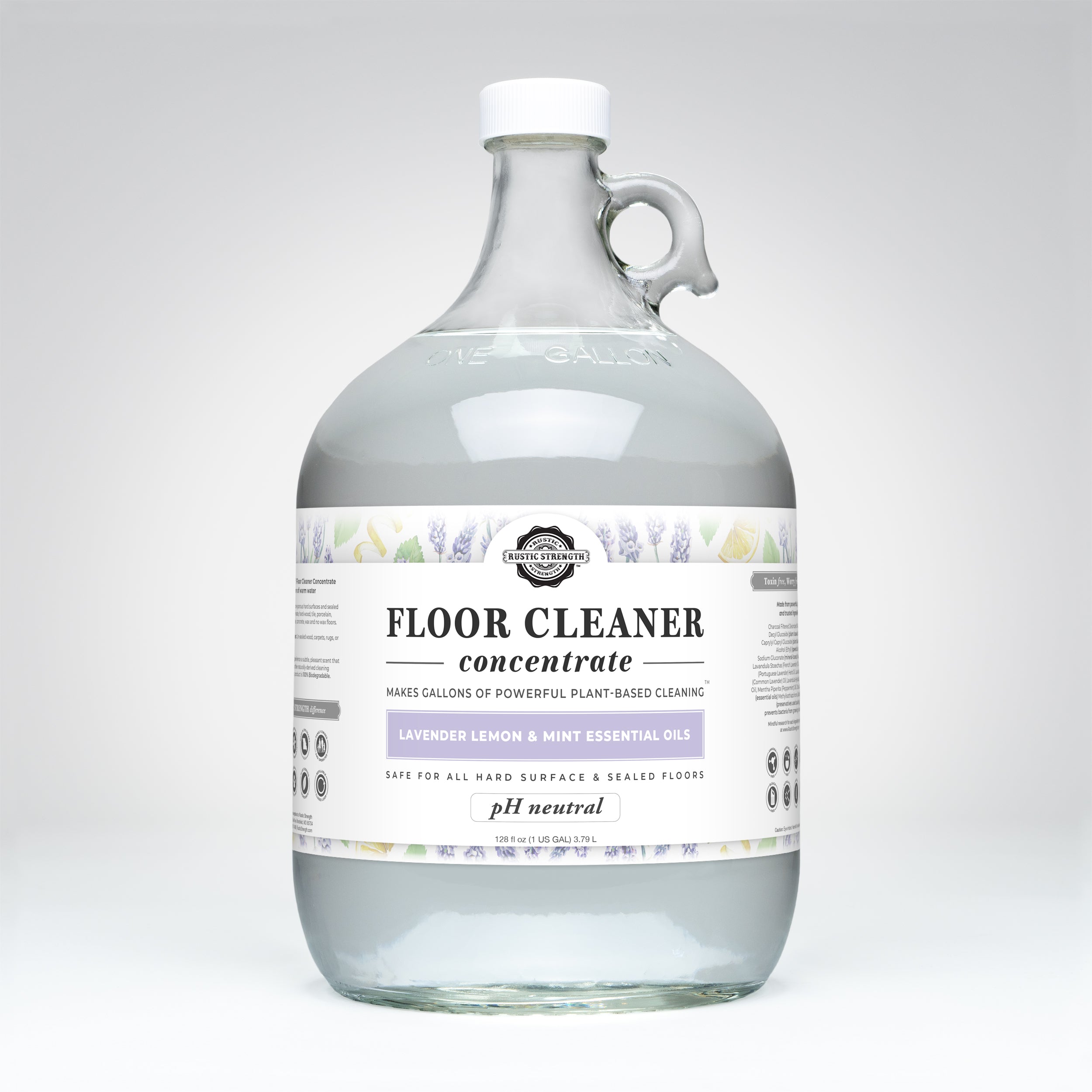 Floor Cleaner Concentrate | Lavender, Lemon & Mint Gallon Glass