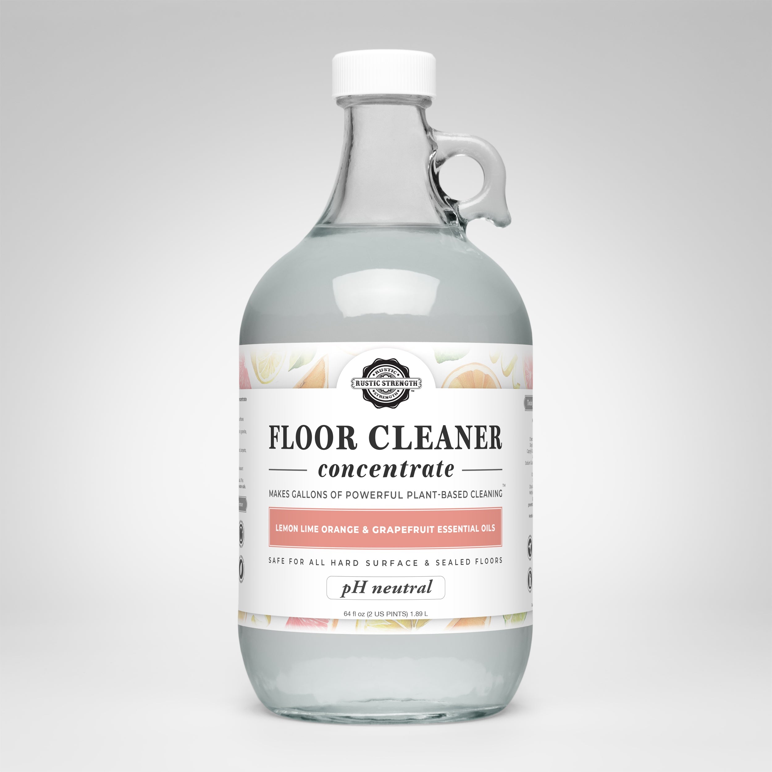 Floor Cleaner Concentrate | Lemon, Lime, Orange & Grapefruit Half Gallon Glass