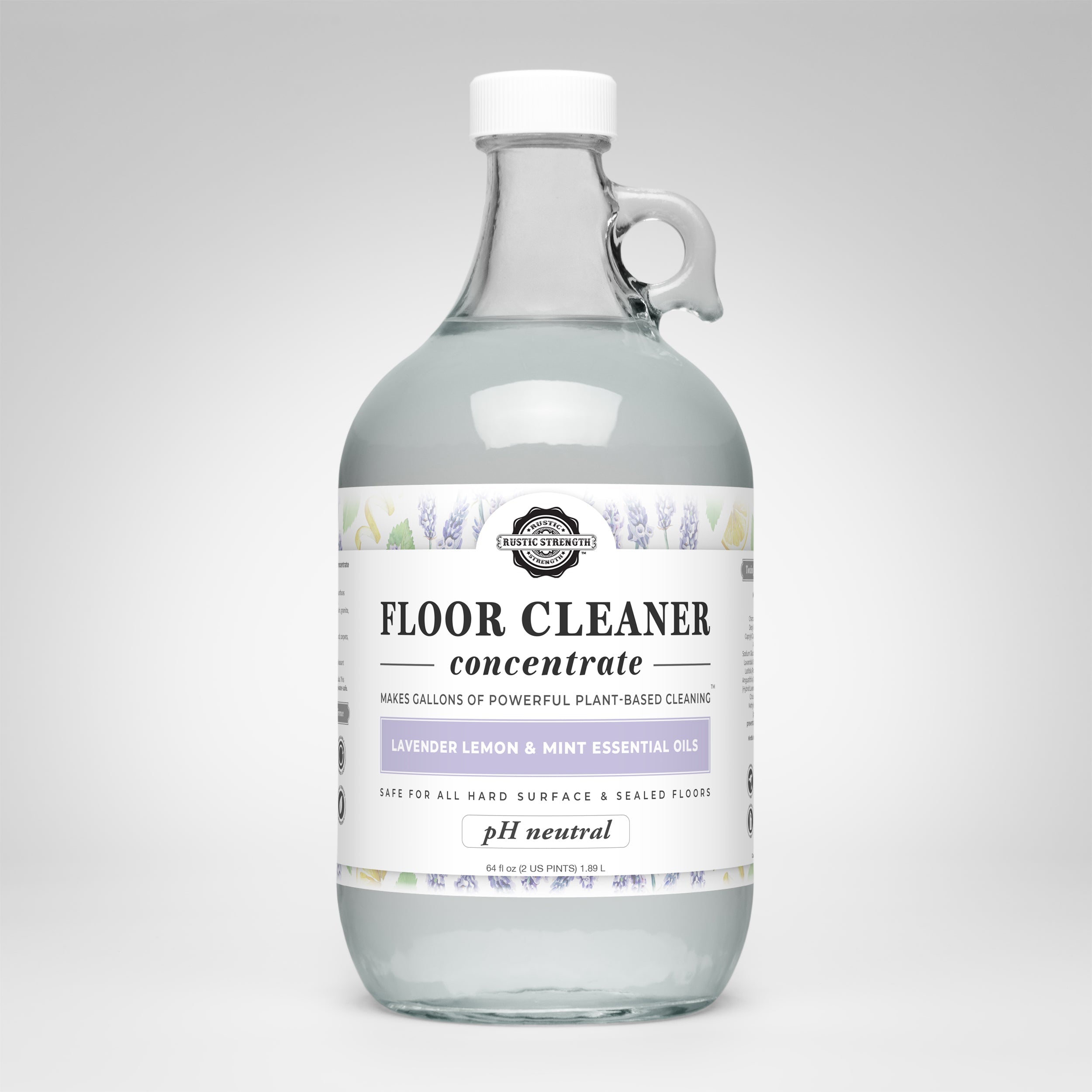 Floor Cleaner Concentrate | Lavender, Lemon & Mint Half Gallon Glass