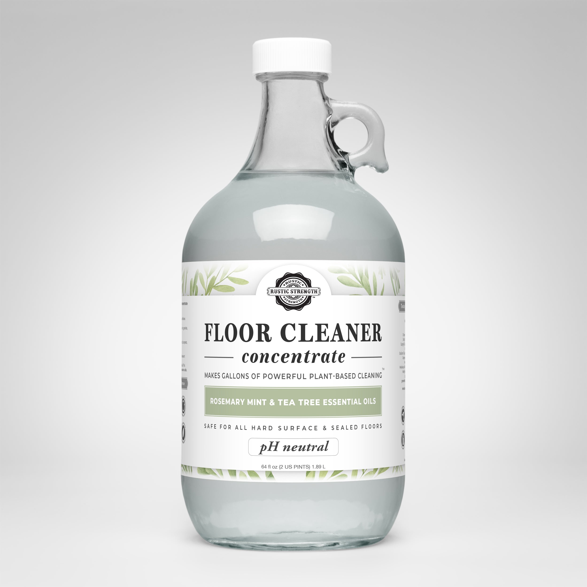 Floor Cleaner Concentrate | Rosemary, Mint & Tea Tree Half Gallon Glass