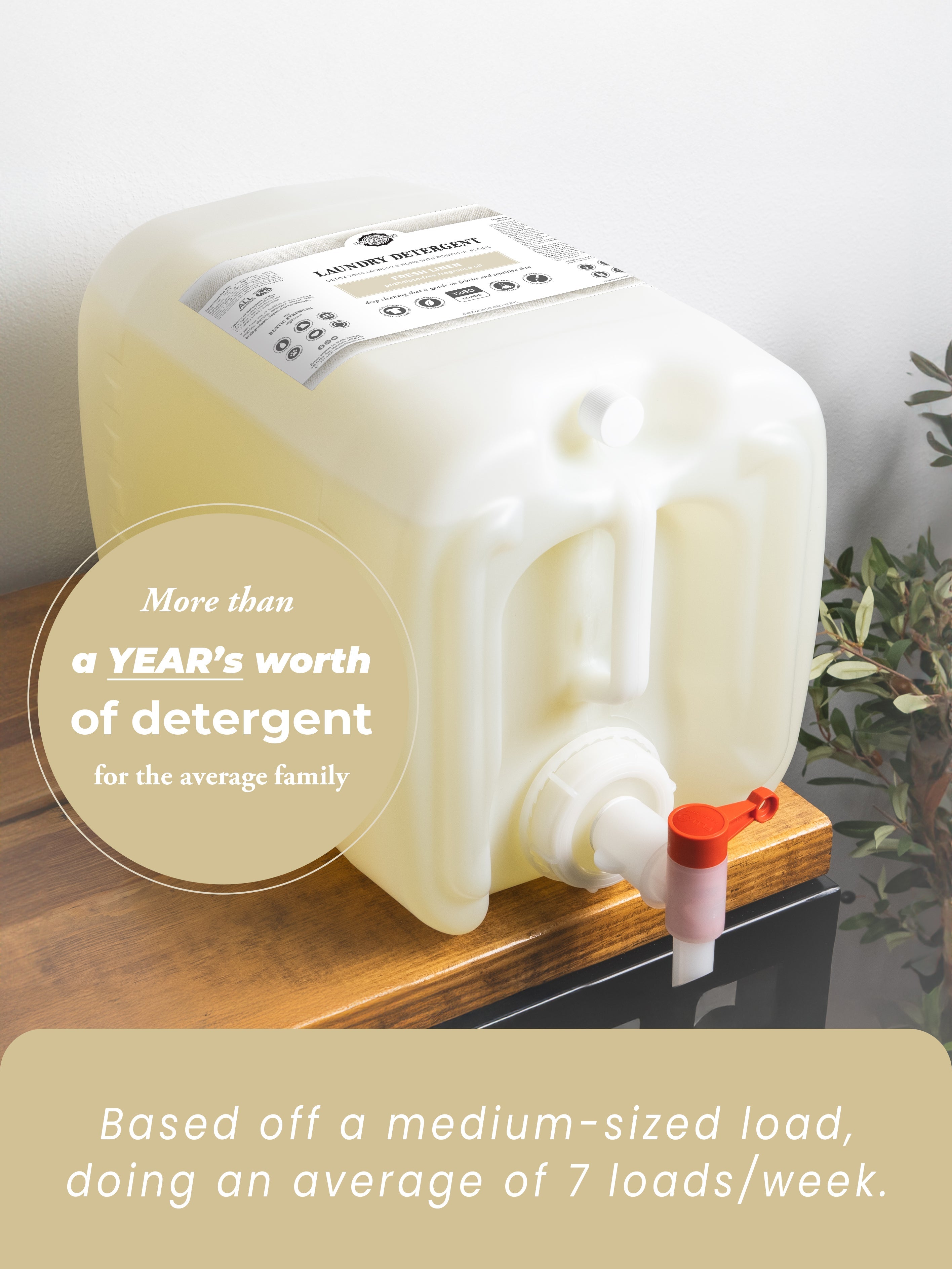 Laundry Detergent | Fresh Linen 5 Gallon Eco Jug with Spout