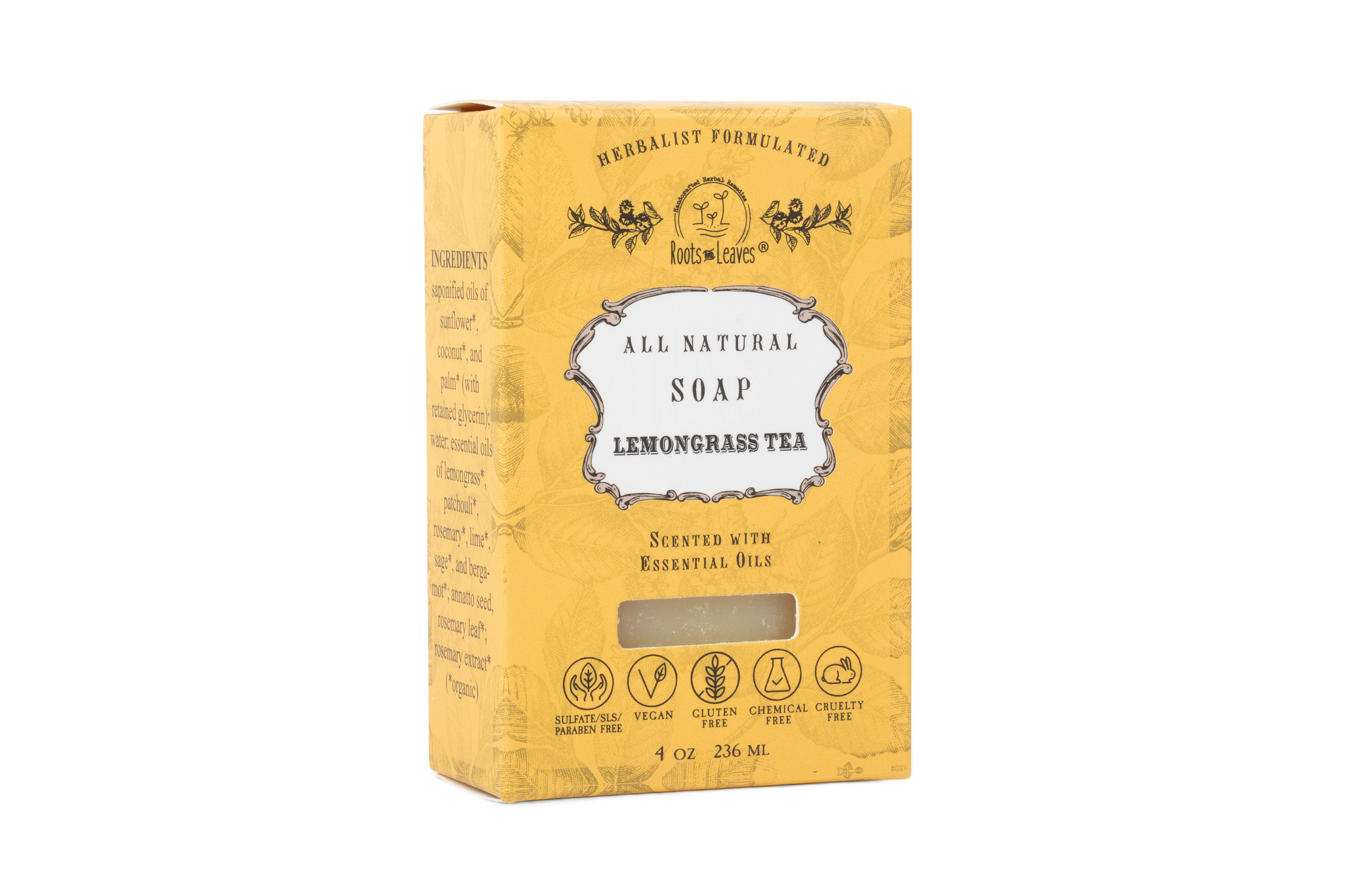 Organic Vegan Lemongrass Tea Bar Soap