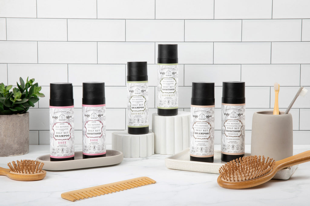 All Natural Soapnut SHAMPOO - ROSE- wild fermented probiotics for your scalp