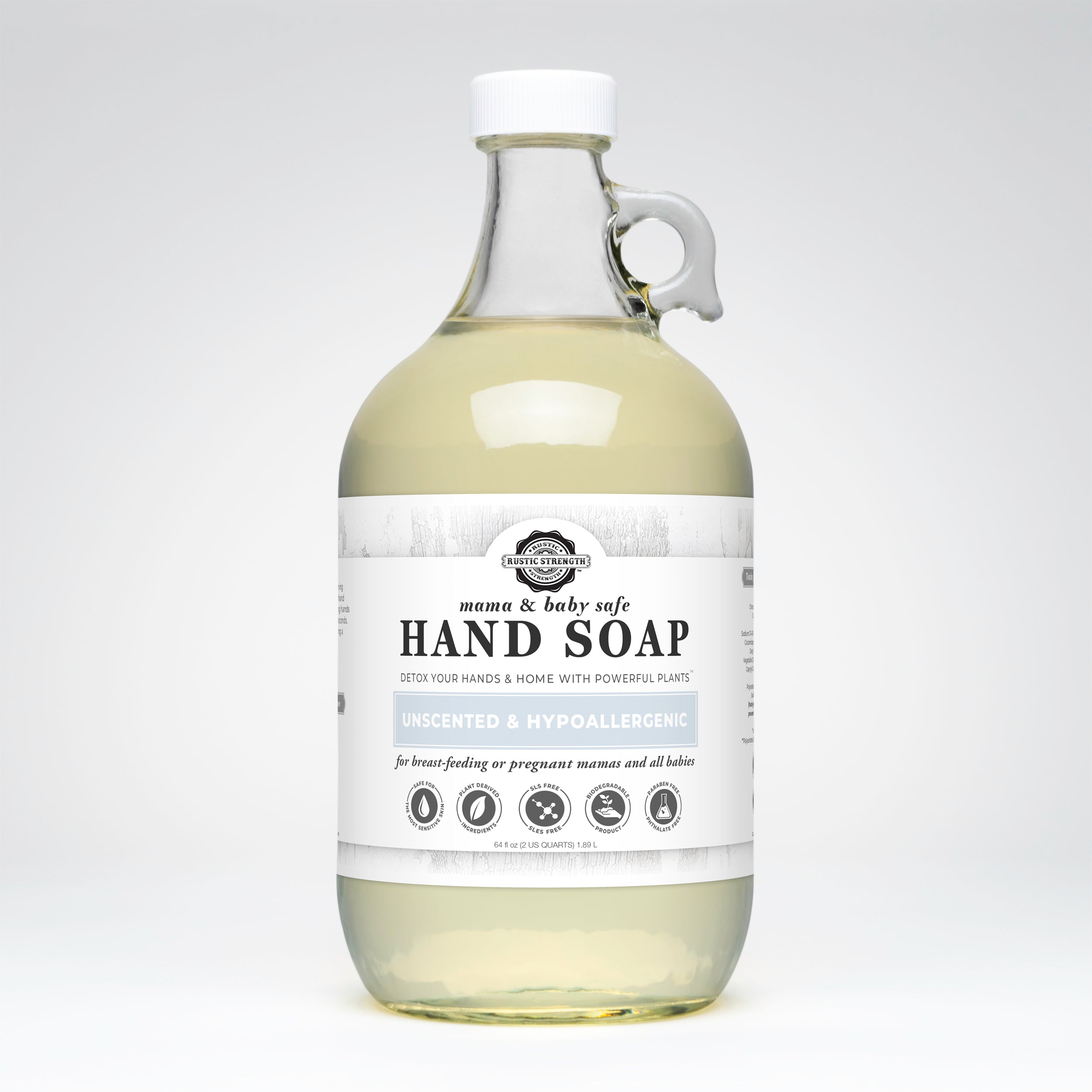 Hand Soap | Mama + Baby Safe Half Gallon Glass
