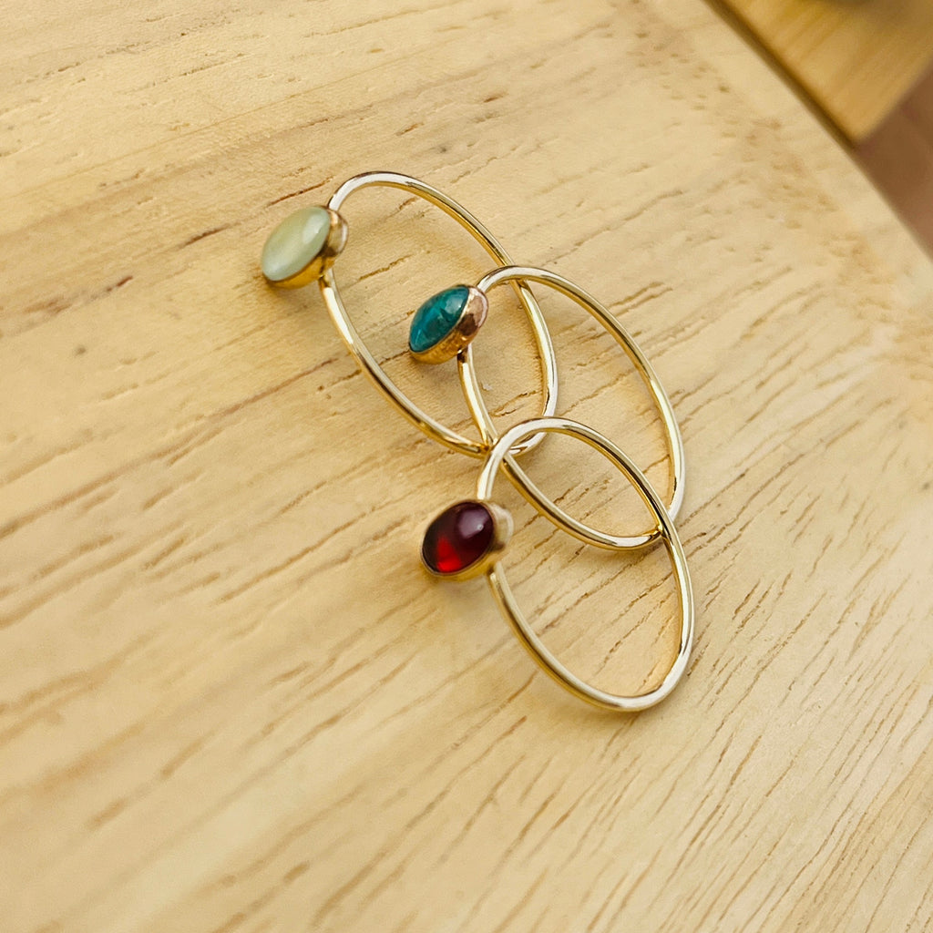 OVAL GEMSTONE RING