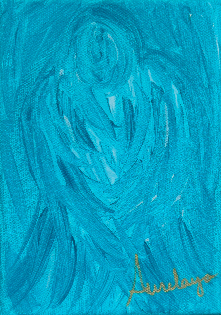 Angel Paintings Original Acrylic on Canvas Guardian Angels with Spiritual Intuitive Message
