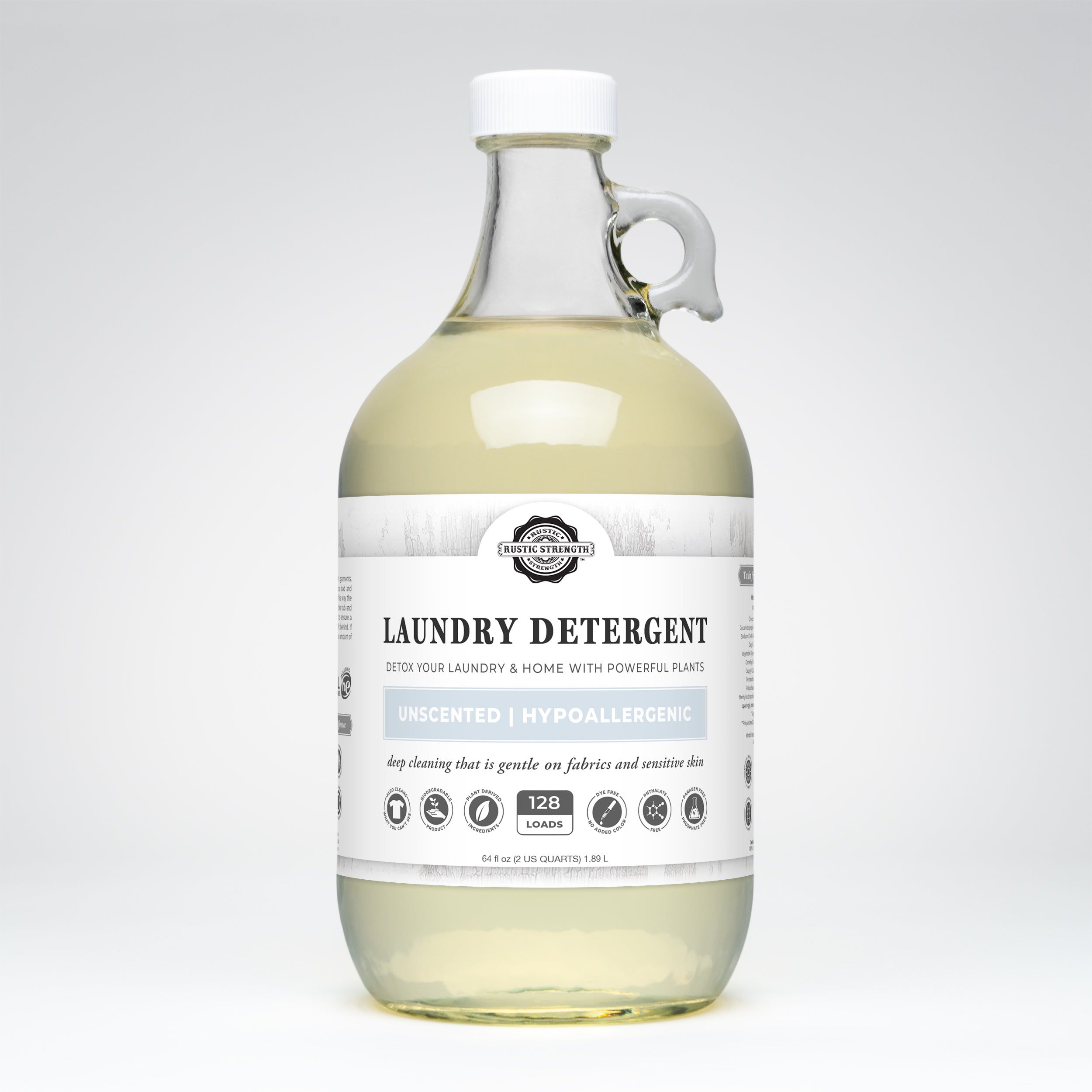 Laundry Detergent | Unscented Half Gallon Glass