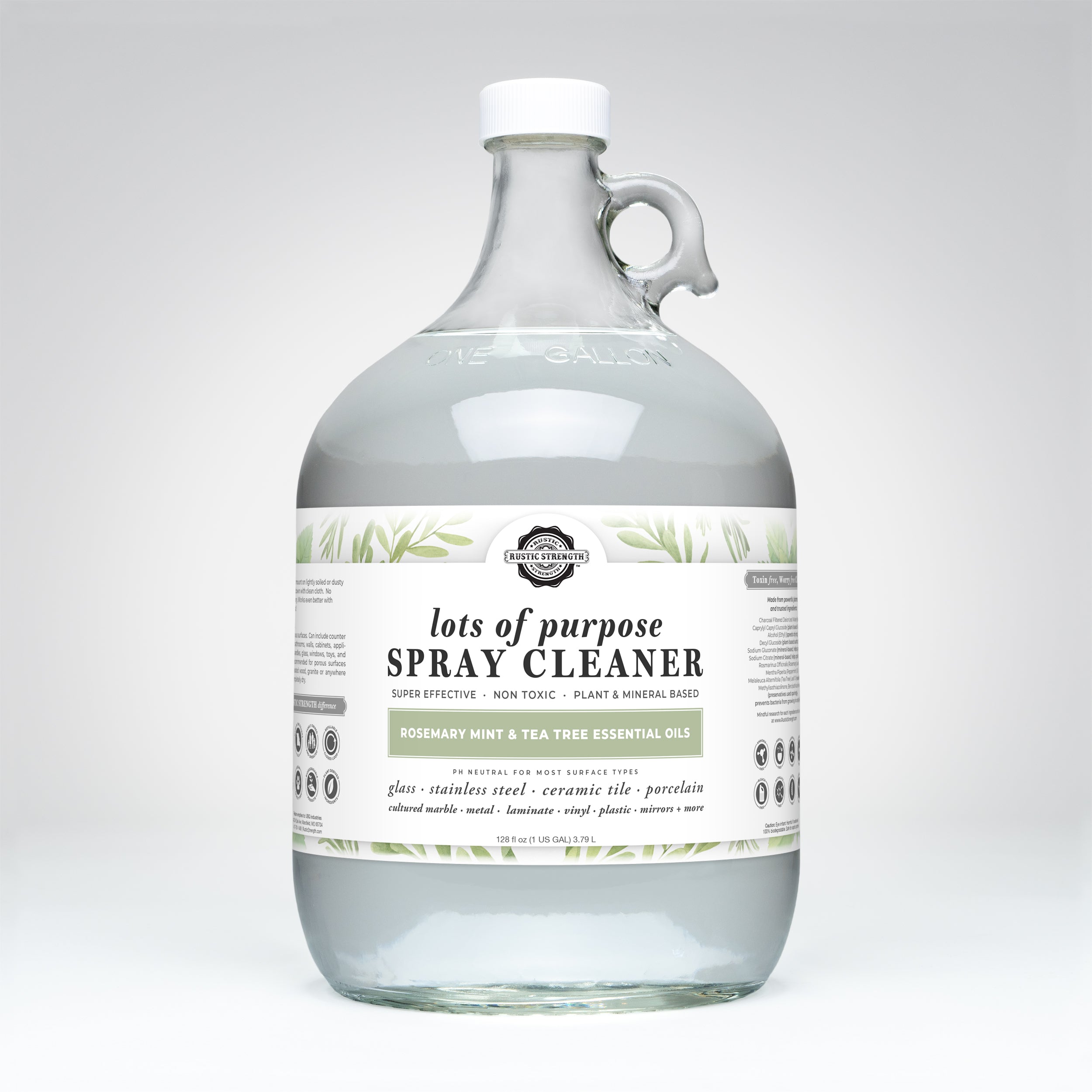 Lots of Purpose Spray Cleaner | Rosemary, Mint & Tea Tree Gallon Glass