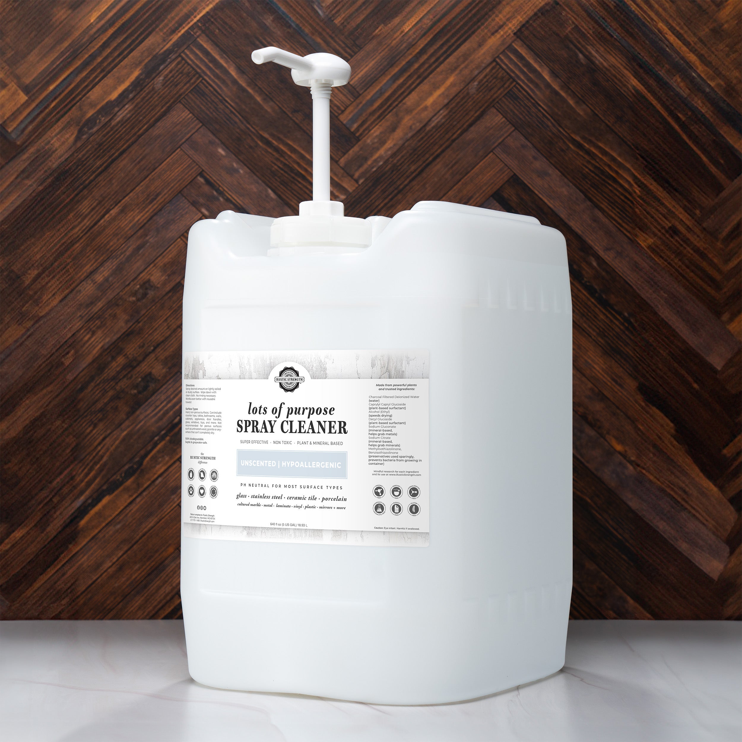 Lots of Purpose Spray Cleaner | Unscented 5 Gallon Eco Jug with Pump