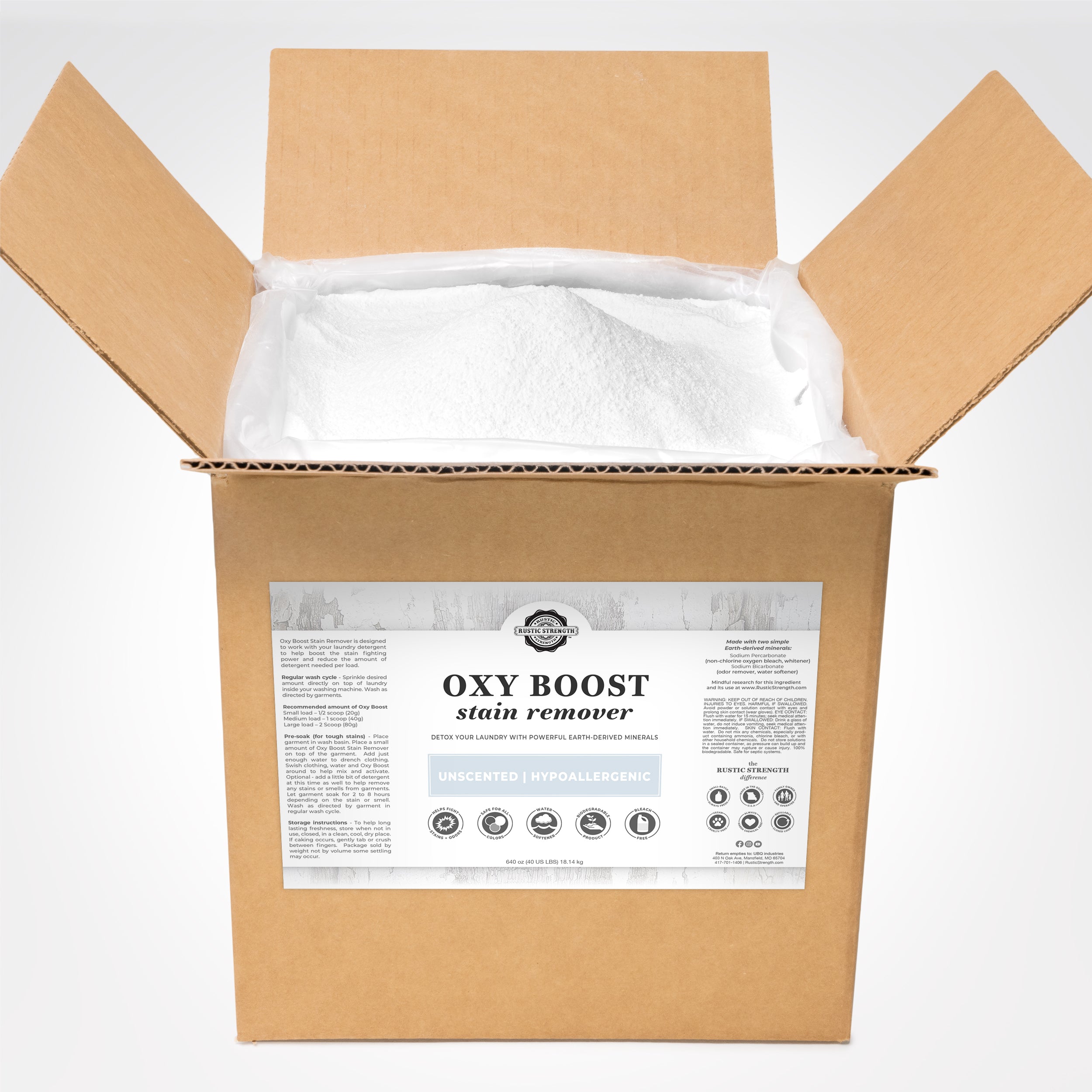 Oxy Boost Stain Remover 40 LB Bag-in-Box