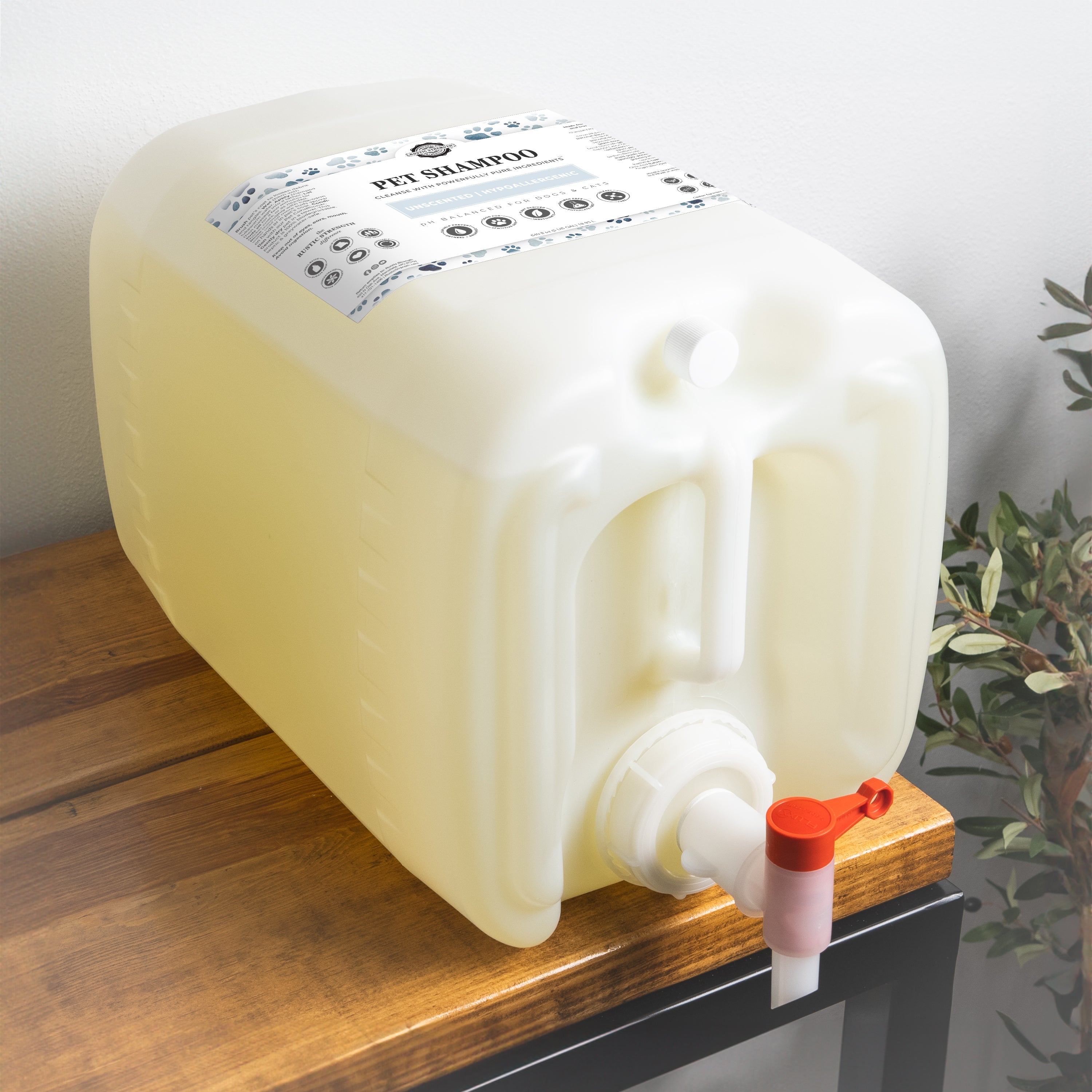 Pet Shampoo | Soothing & Deodorizing | Unscented 5 Gallon Eco Jug with Spout