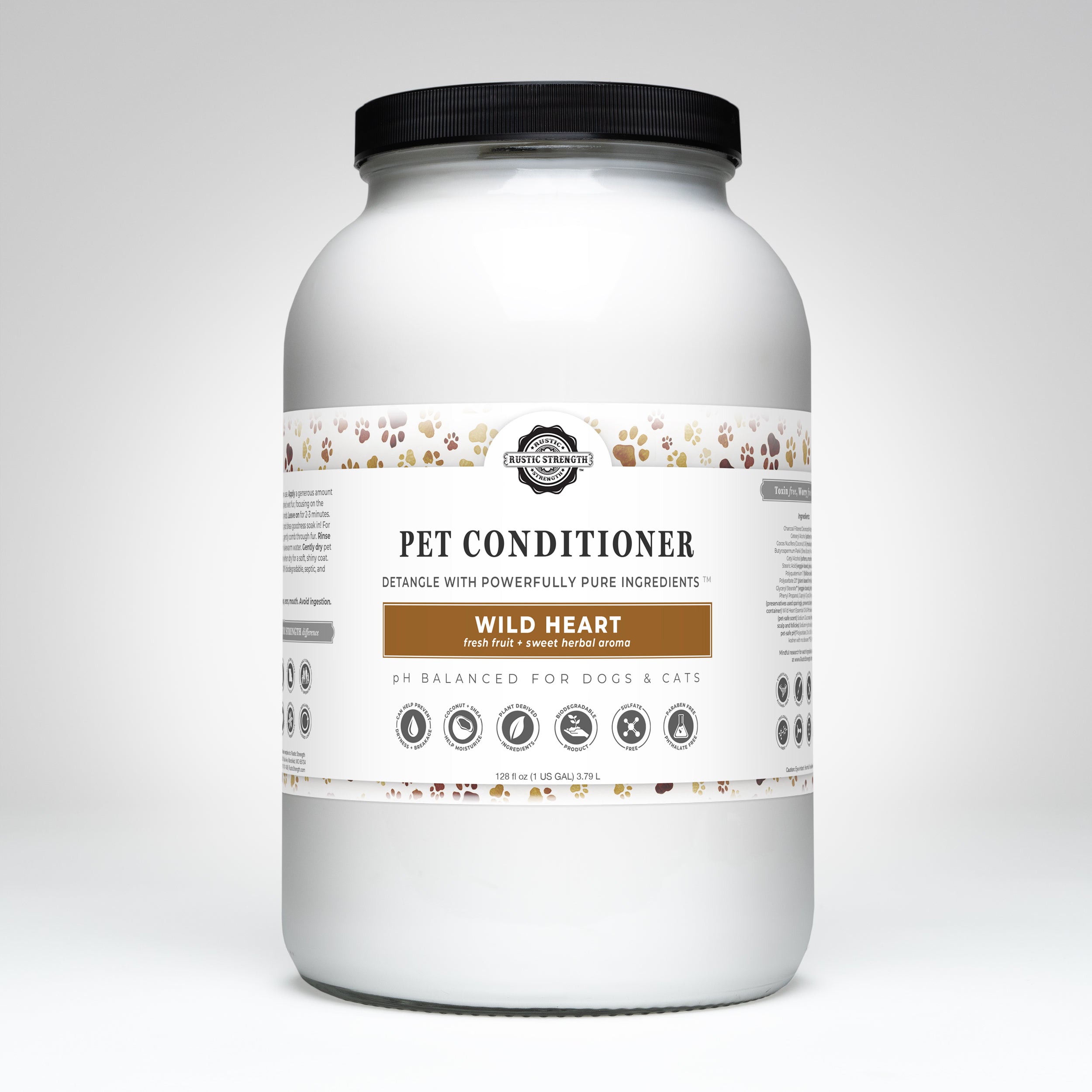 Pet Conditioner | Detangling & Softening | Wild Heart Gallon Jar Glass