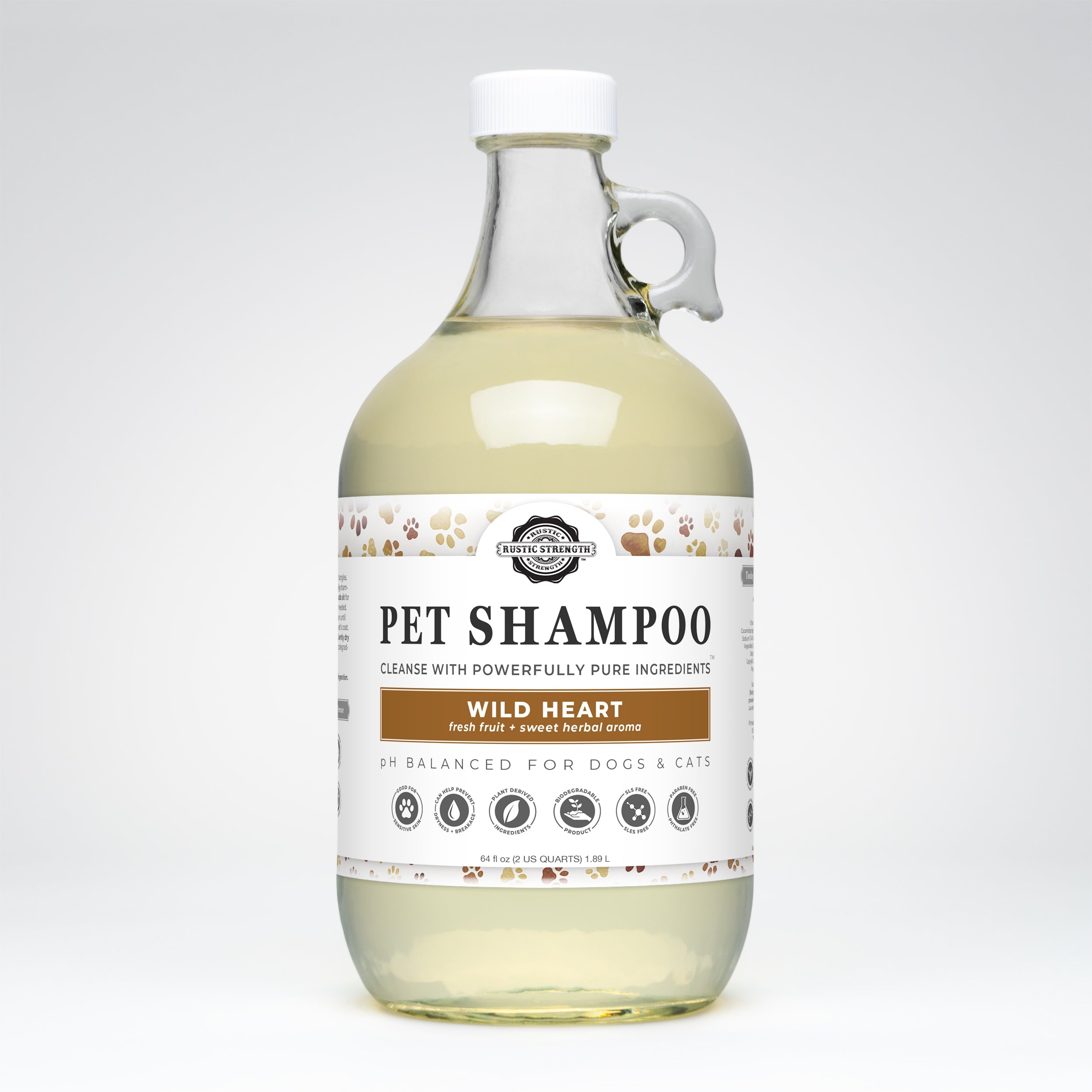 Pet Shampoo | Soothing & Deodorizing | Wild Heart Half Gallon Glass