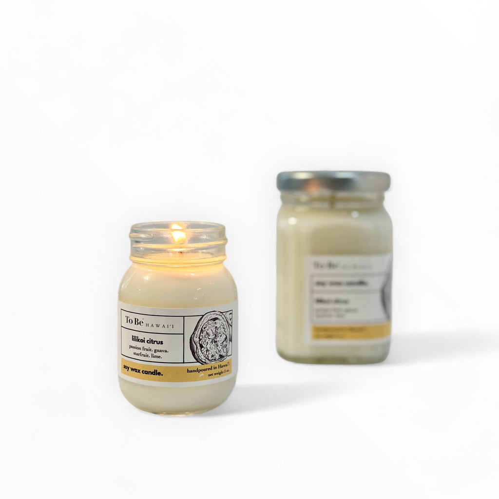 Lilikoi Citrus Soy Wax Candle 3 oz. travel mason jar (20 hrs. of burn time)